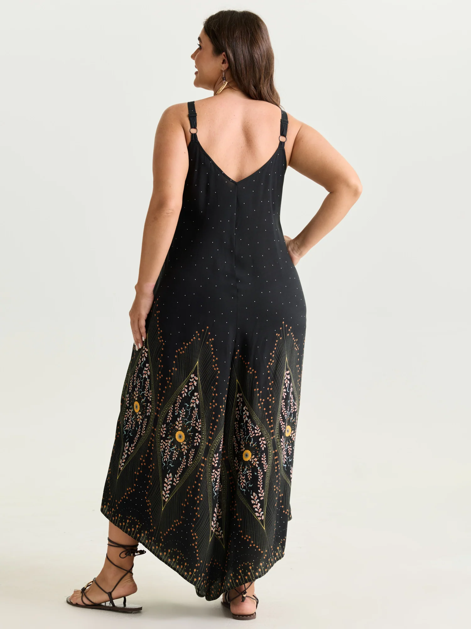 Boho Print Asymmetrical Hem Jumpsuit - Image 11