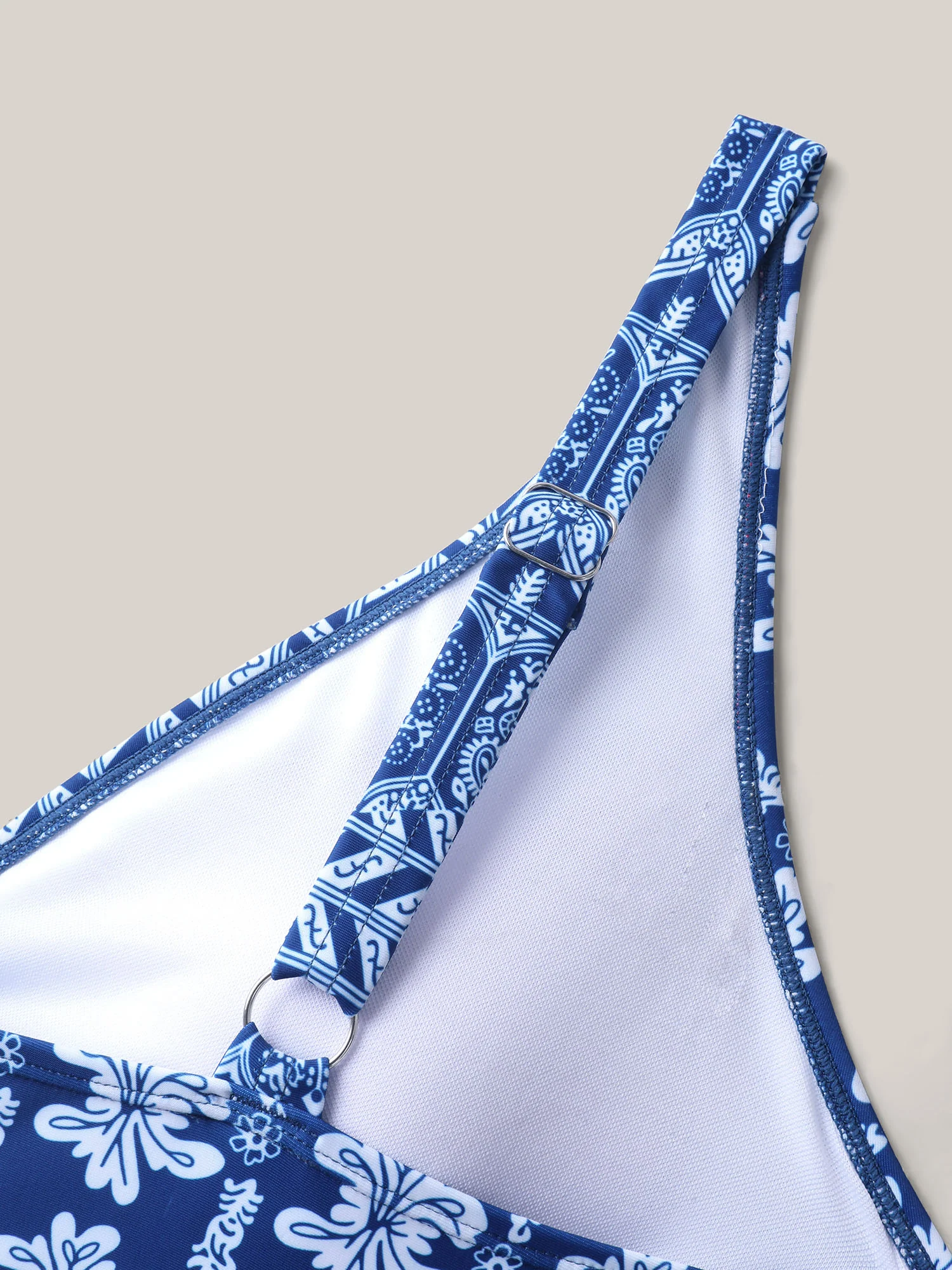 Boho Print Belted One-Piece Swimsuit - Image 7