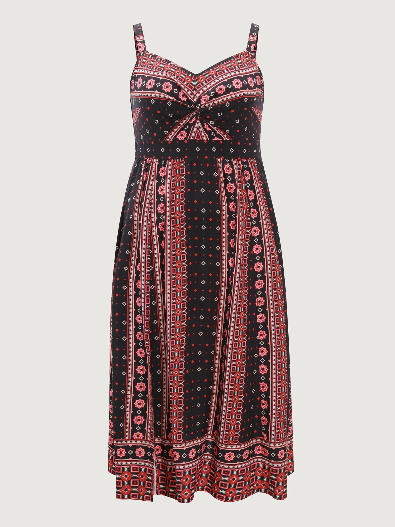 Boho Print Color Contrast Cami Maxi Dress - Image 7