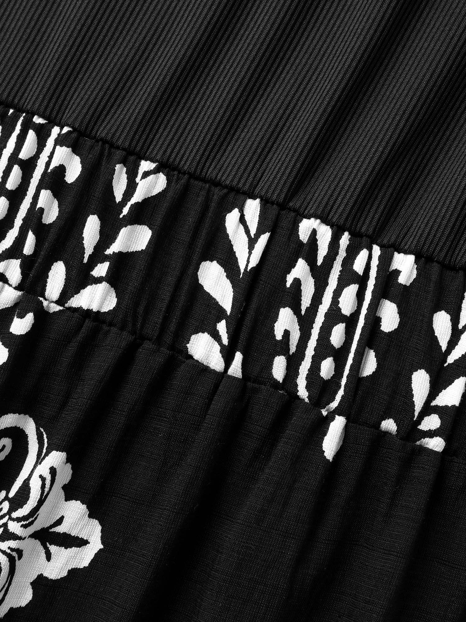 Boho Print Color Contrast Flowy Jumpsuit - Image 6