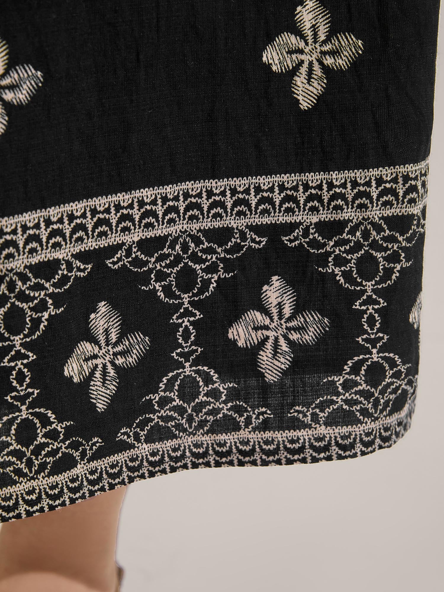 Boho Print Color Contrast Wide-Leg Pants - Image 3