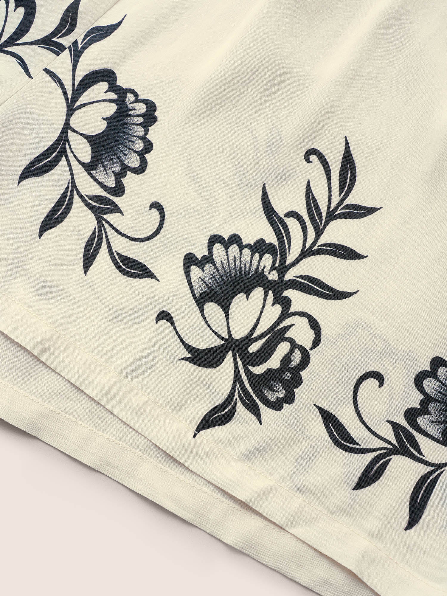 Boho Floral Print Hem Elastic Waist Pajama Bottoms - Image 5