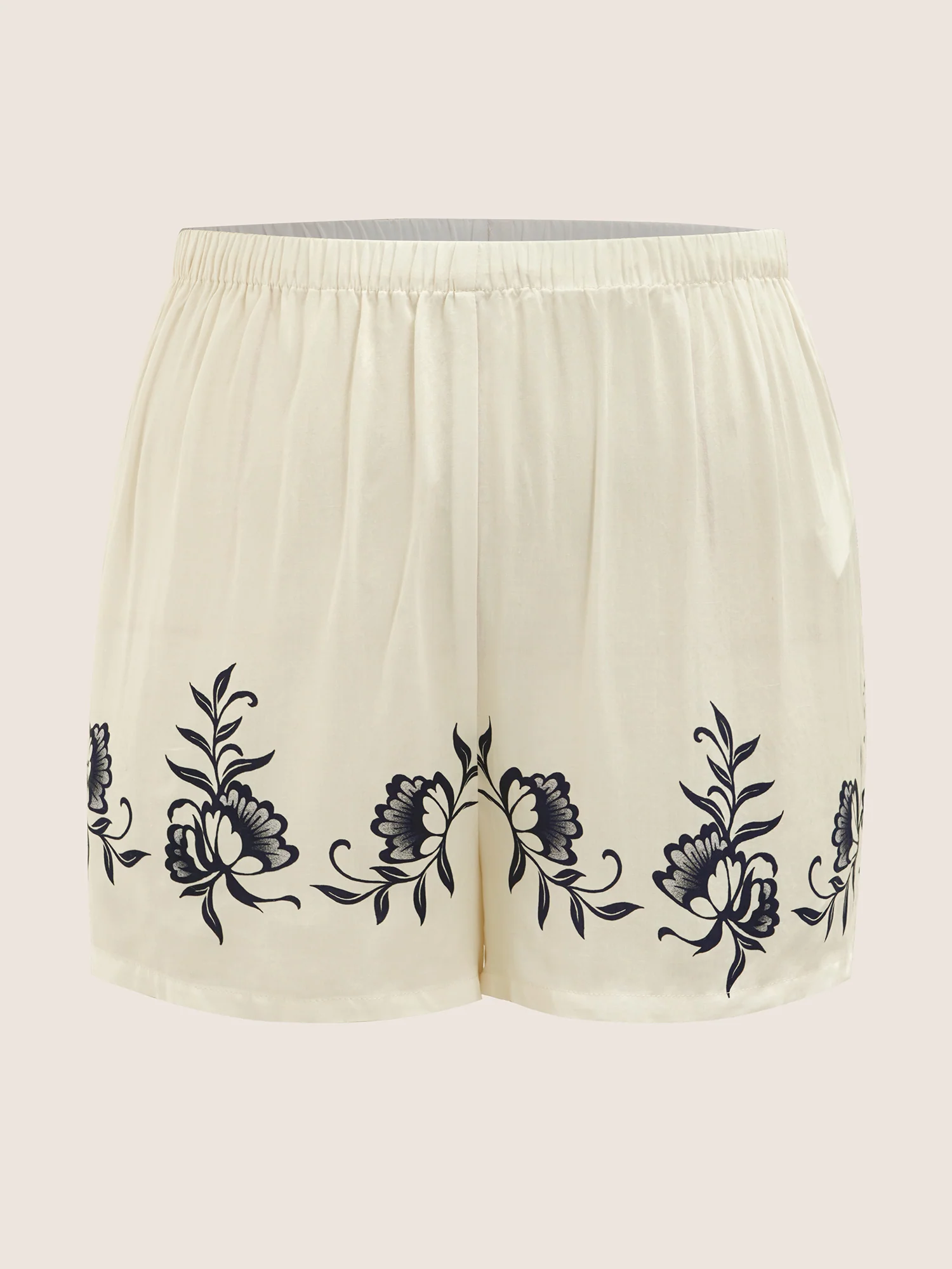 Boho Floral Print Hem Elastic Waist Pajama Bottoms - Image 7