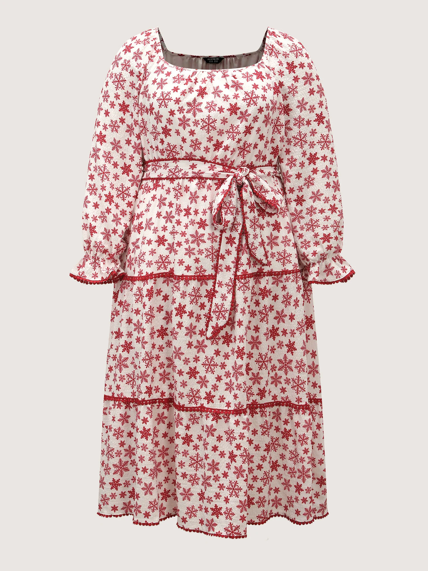 Boho Print Contrast Waist-Tie Maxi Dress - Image 8