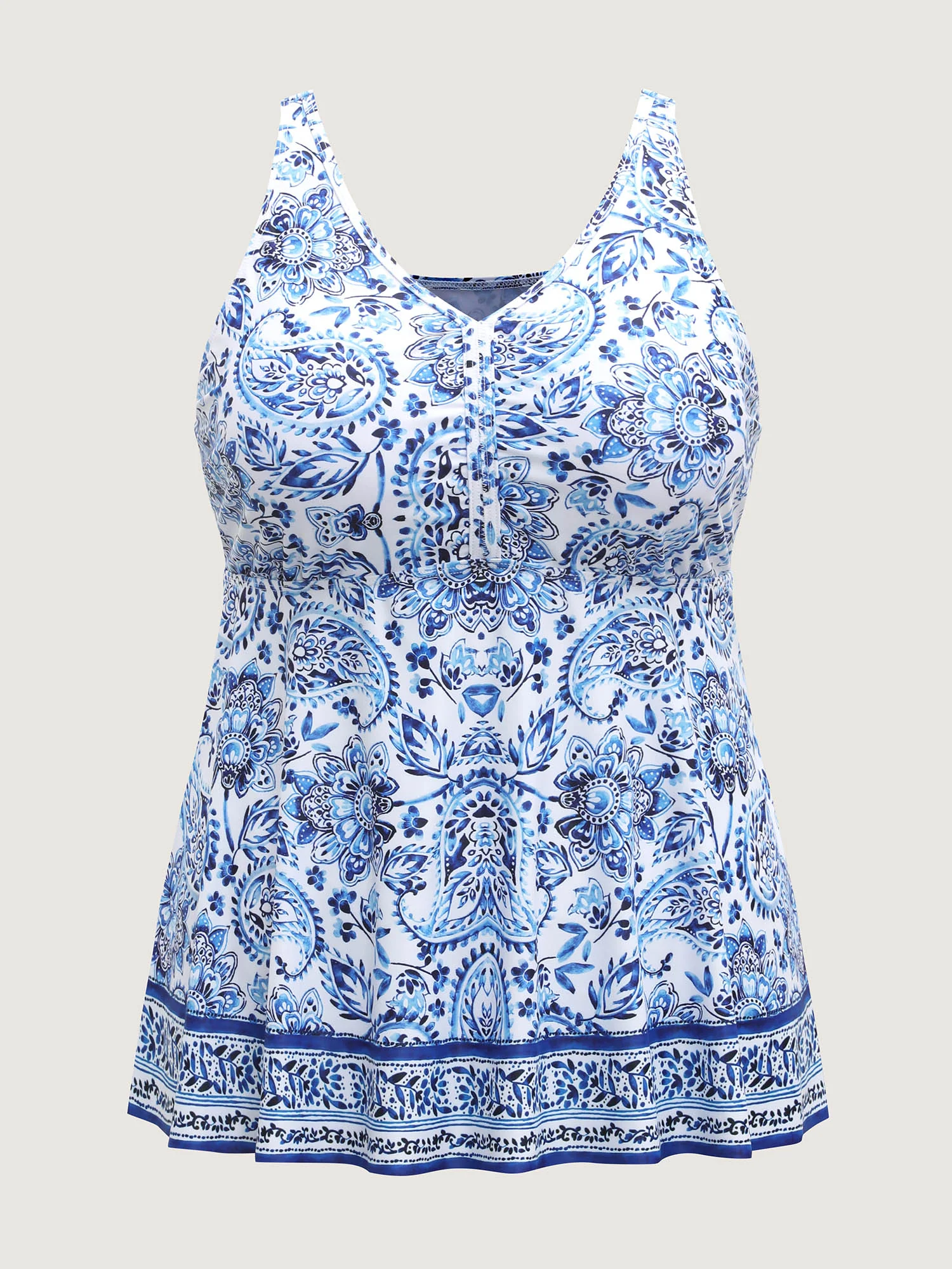Boho Print Fit and Flare Swim Top - Image 7