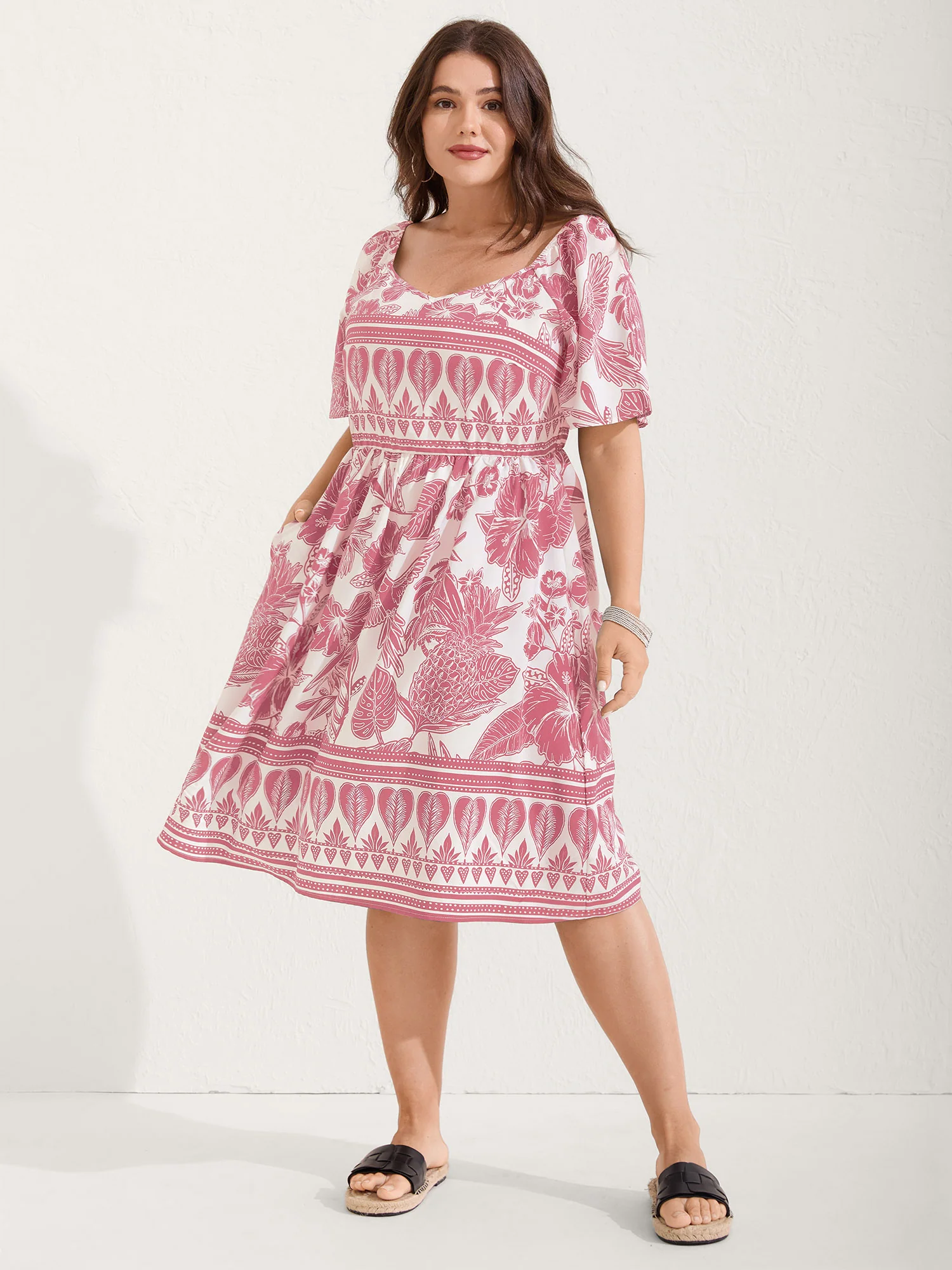 Boho Print Fit Flare Pockets Mini Dress - Image 10