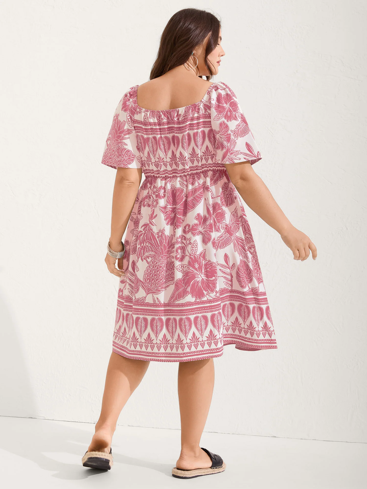 Boho Print Fit Flare Pockets Mini Dress - Image 11