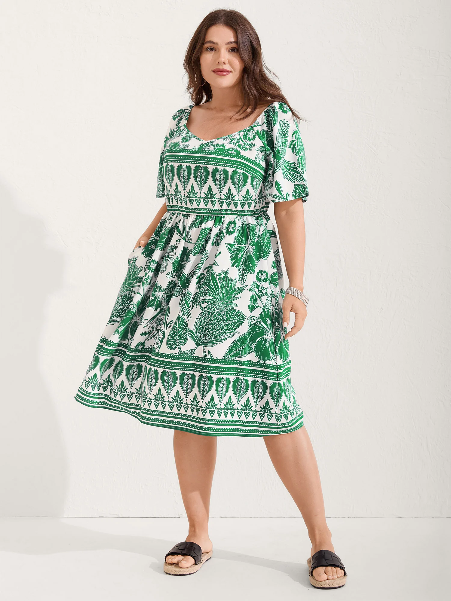 Boho Print Fit Flare Pockets Mini Dress - Image 14
