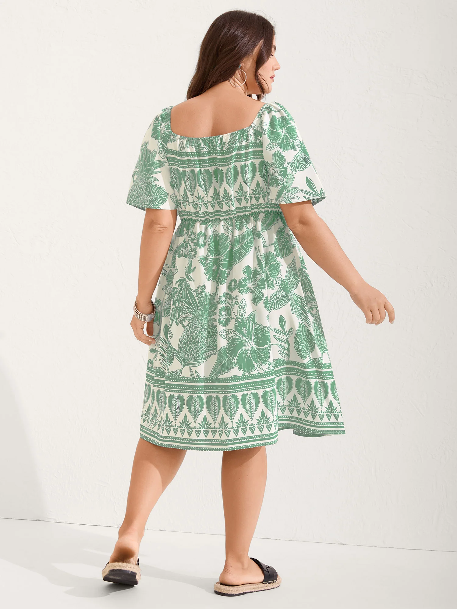 Boho Print Fit Flare Pockets Mini Dress - Image 19
