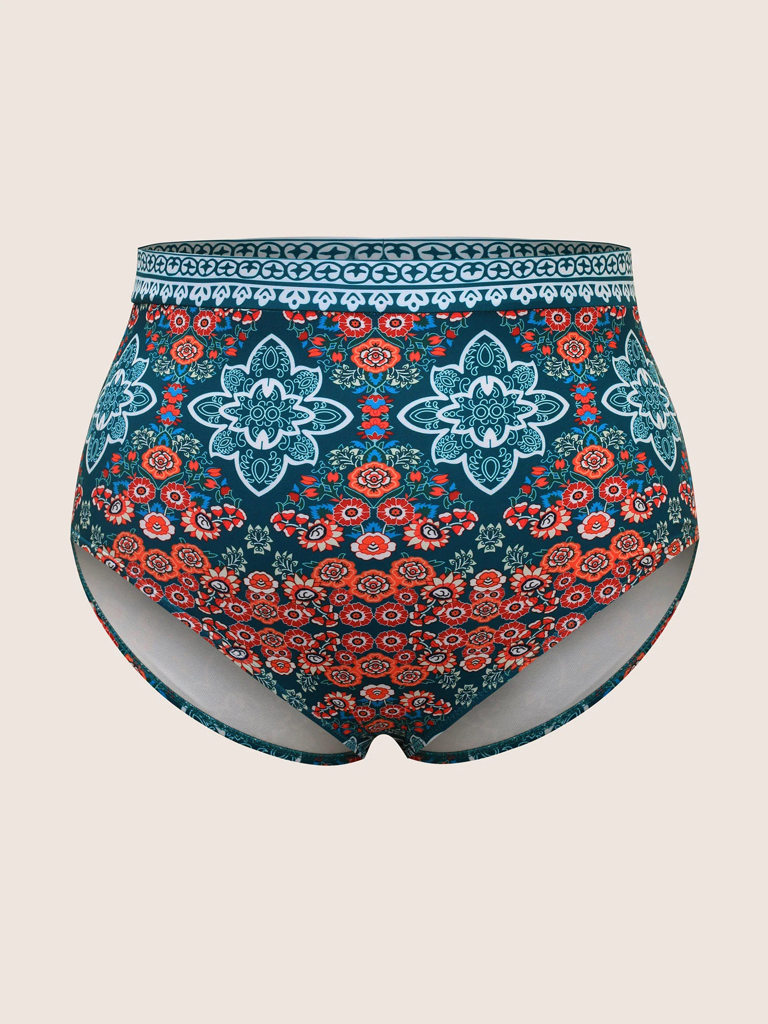 Boho Print Surplice Neck Adjustable Swim Dress - Image 10