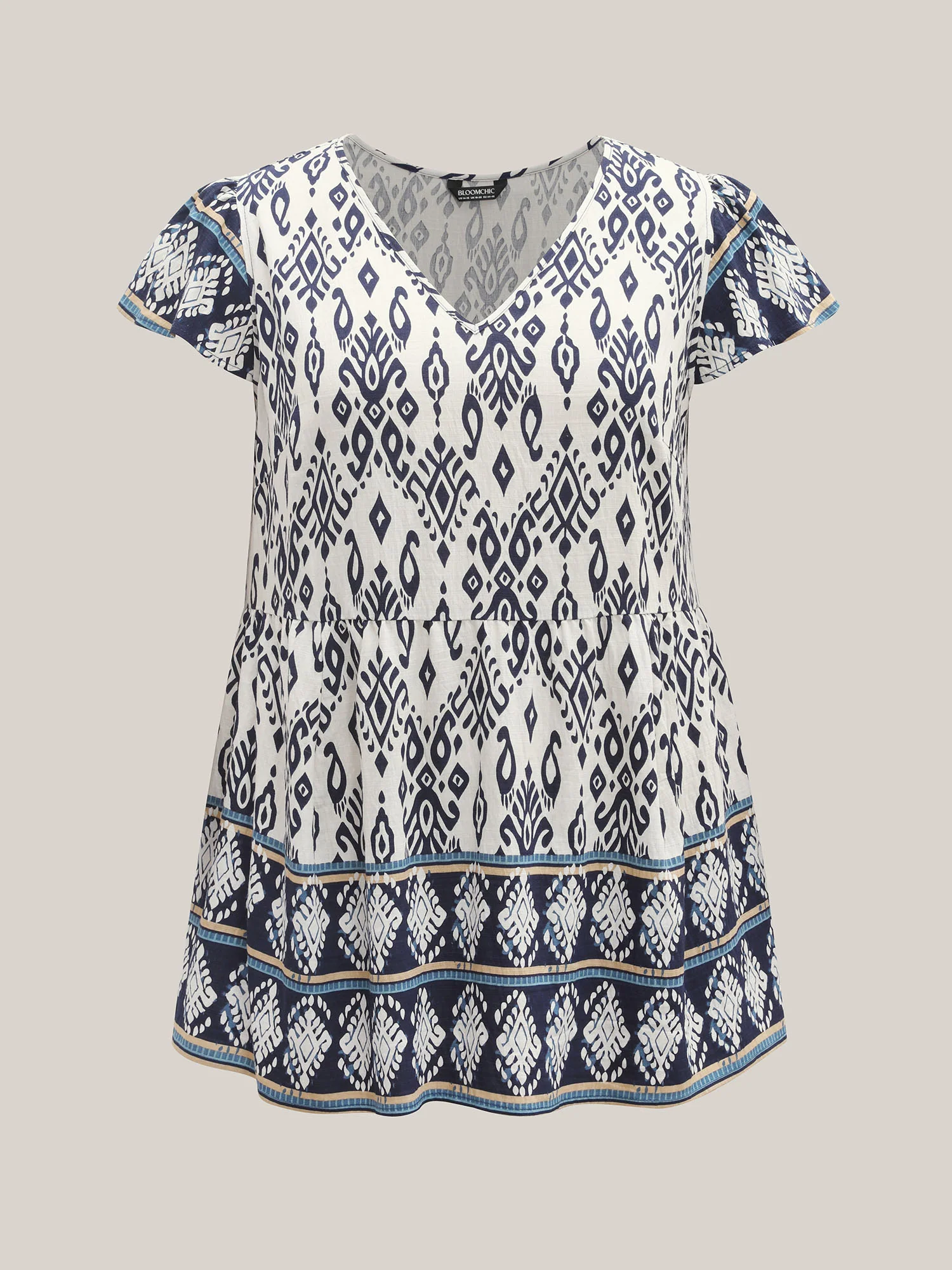 Boho Print High-Low Hem Shirt - Image 7