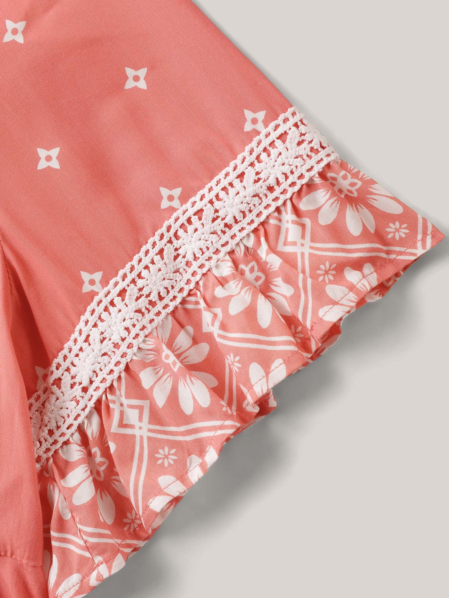 Boho Print Lace Babydoll Top - Image 6