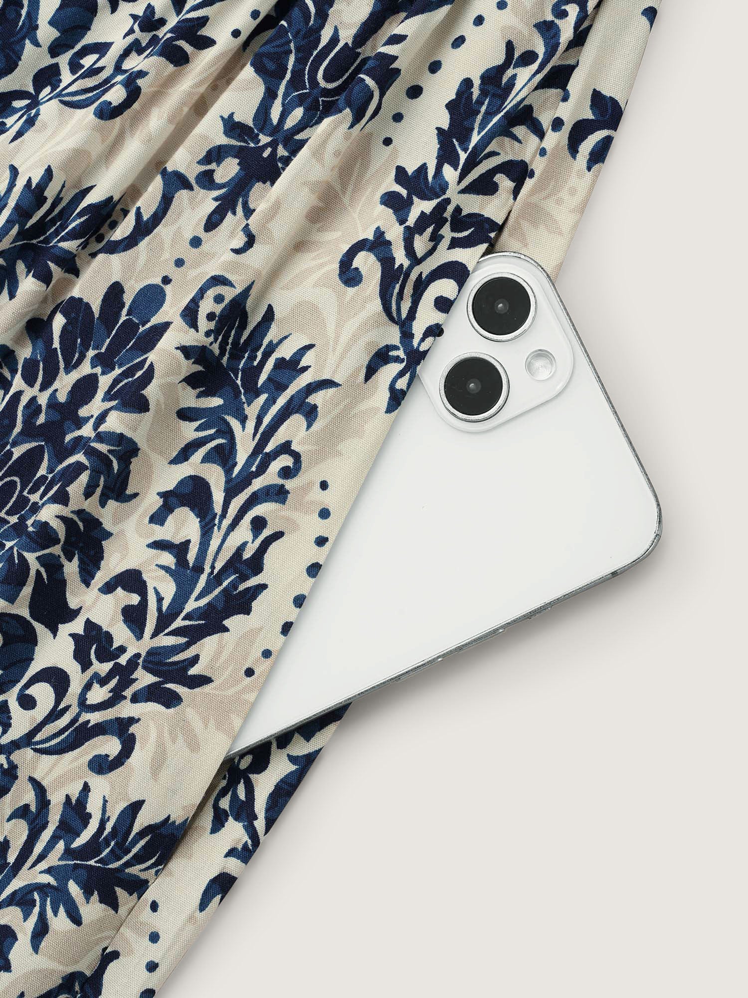Boho Print Notched Tie Knot Maxi Dress - Image 6