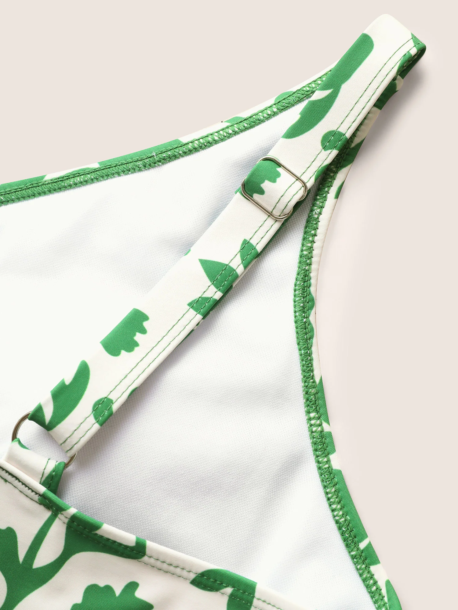 Boho Print Overlap Collar Gathered Swim Dress - Image 6