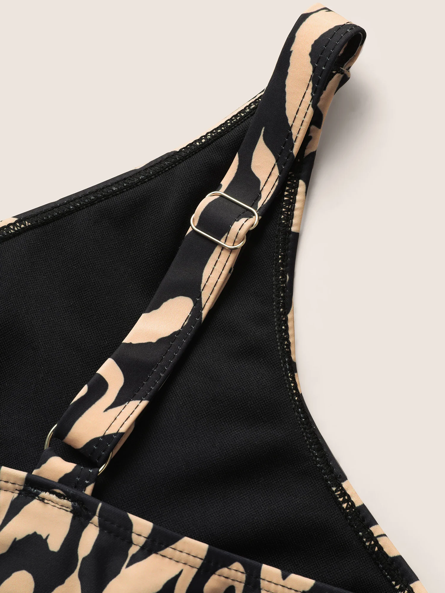 Boho Print Overlap Collar Woven Ribbon Swim Dress - Image 11