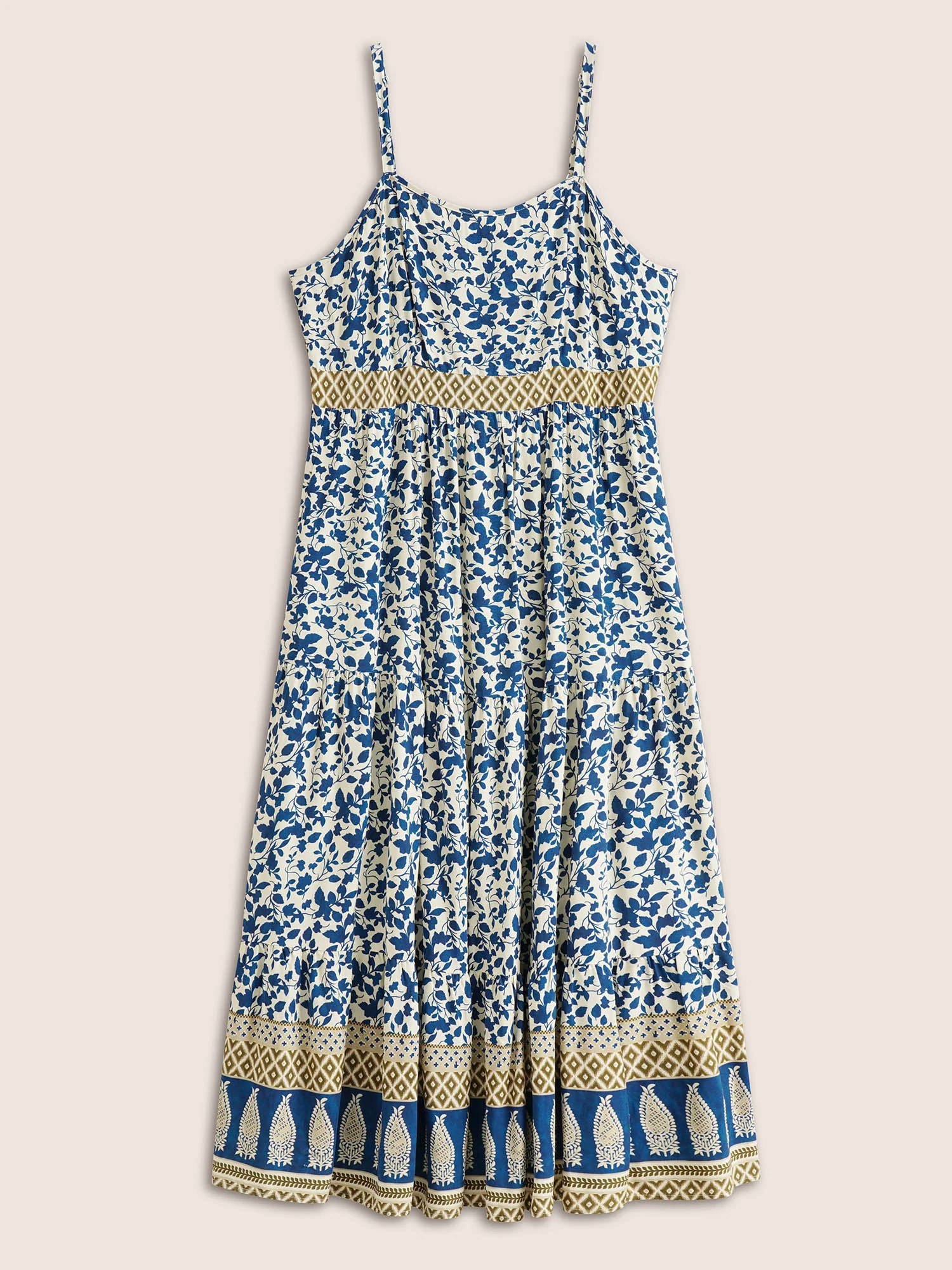 Boho Print Patchwork Adjustable Straps Cami Dress - Image 7
