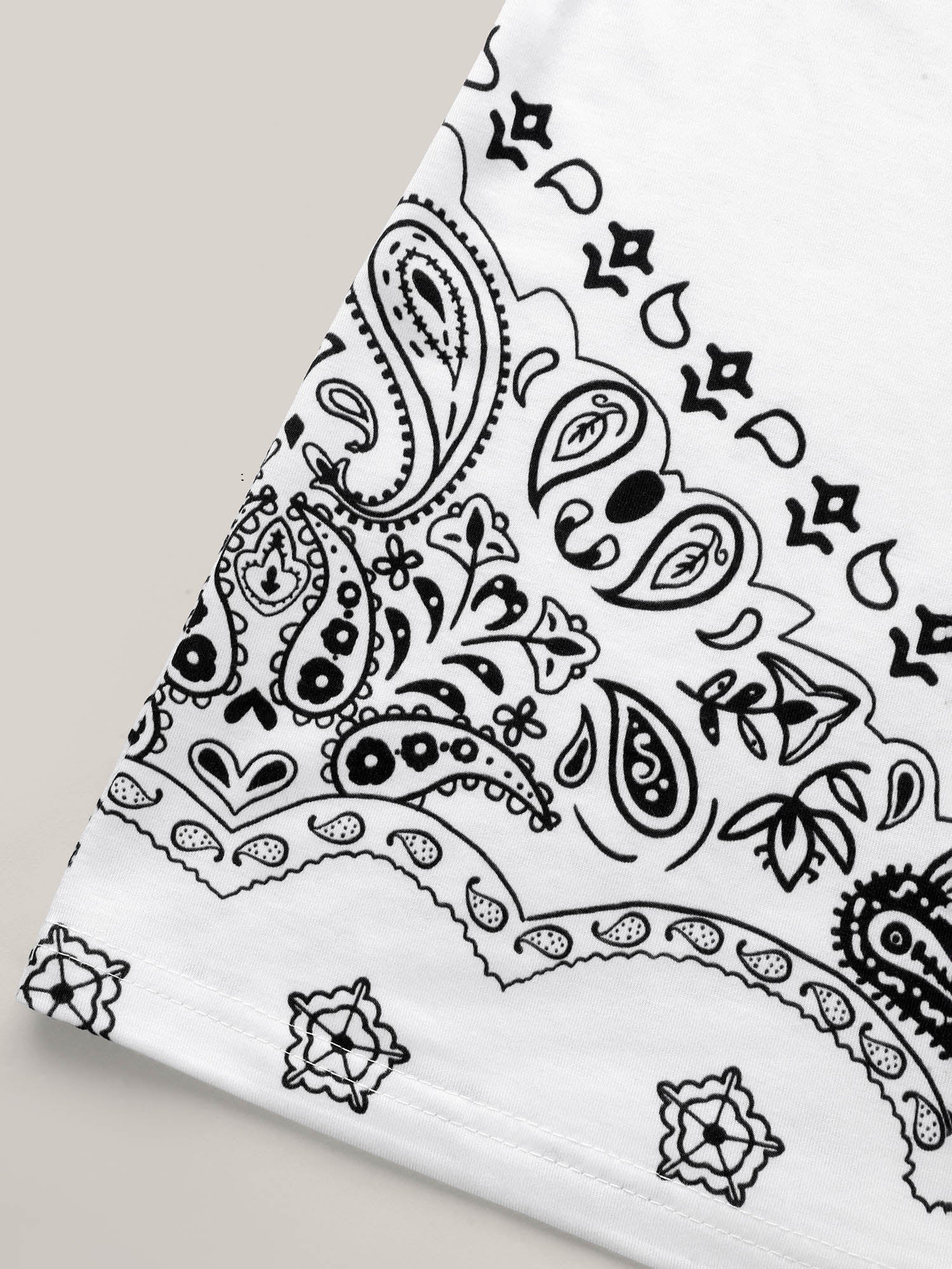 Boho Print Plain Crewneck T-Shirt - Image 7