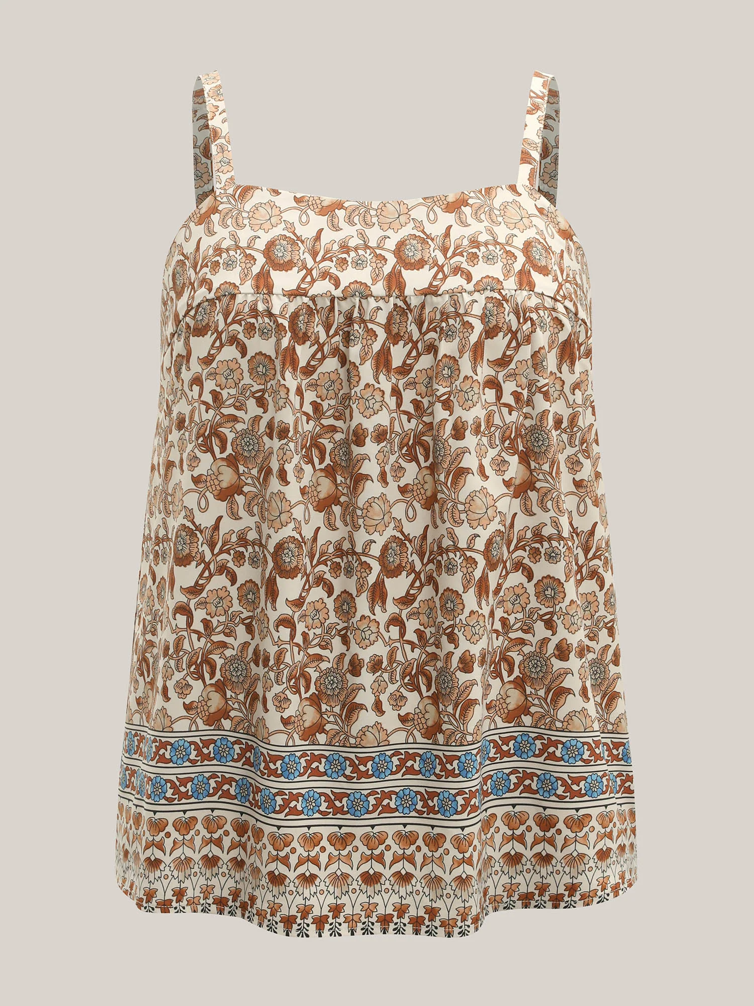 Boho Print Pleated Tank Top - Image 5