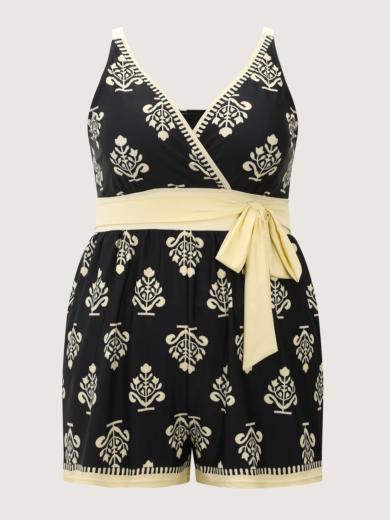 Boho Print Pockets One-Piece Swimsuit - Image 7