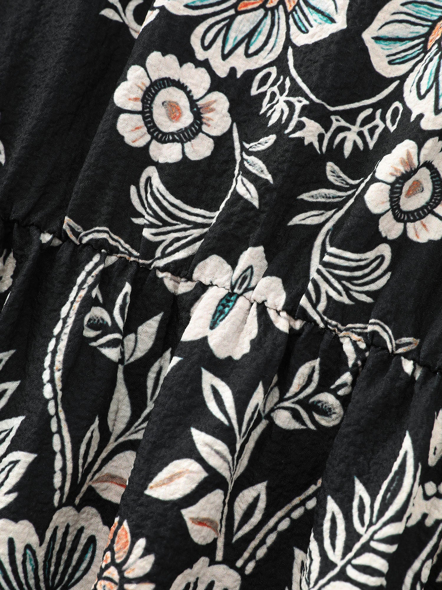 Boho Print Round Neck A-Line Mini Dress - Image 6