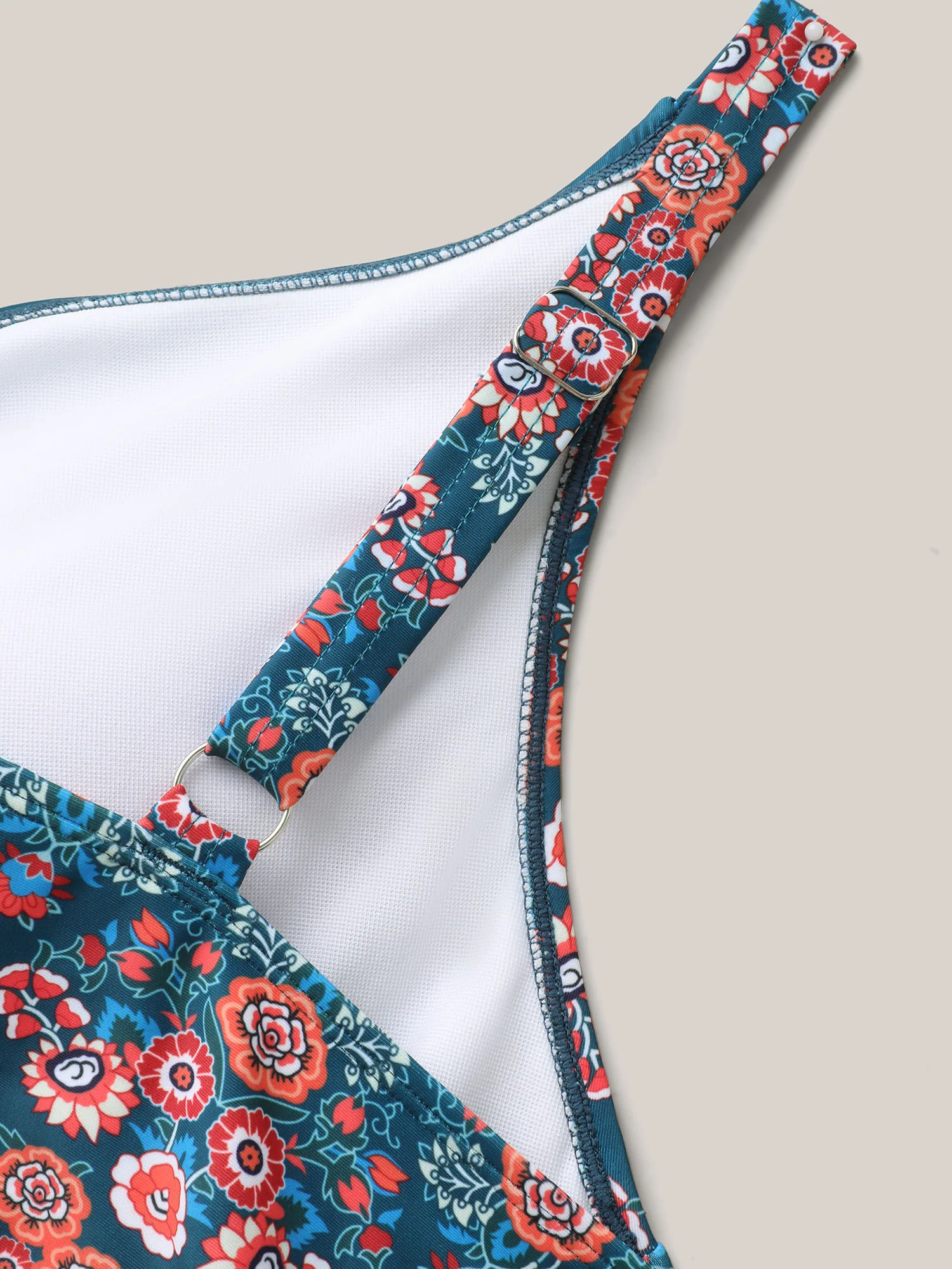Boho Print Ruched One-Piece Swimsuit - Image 6