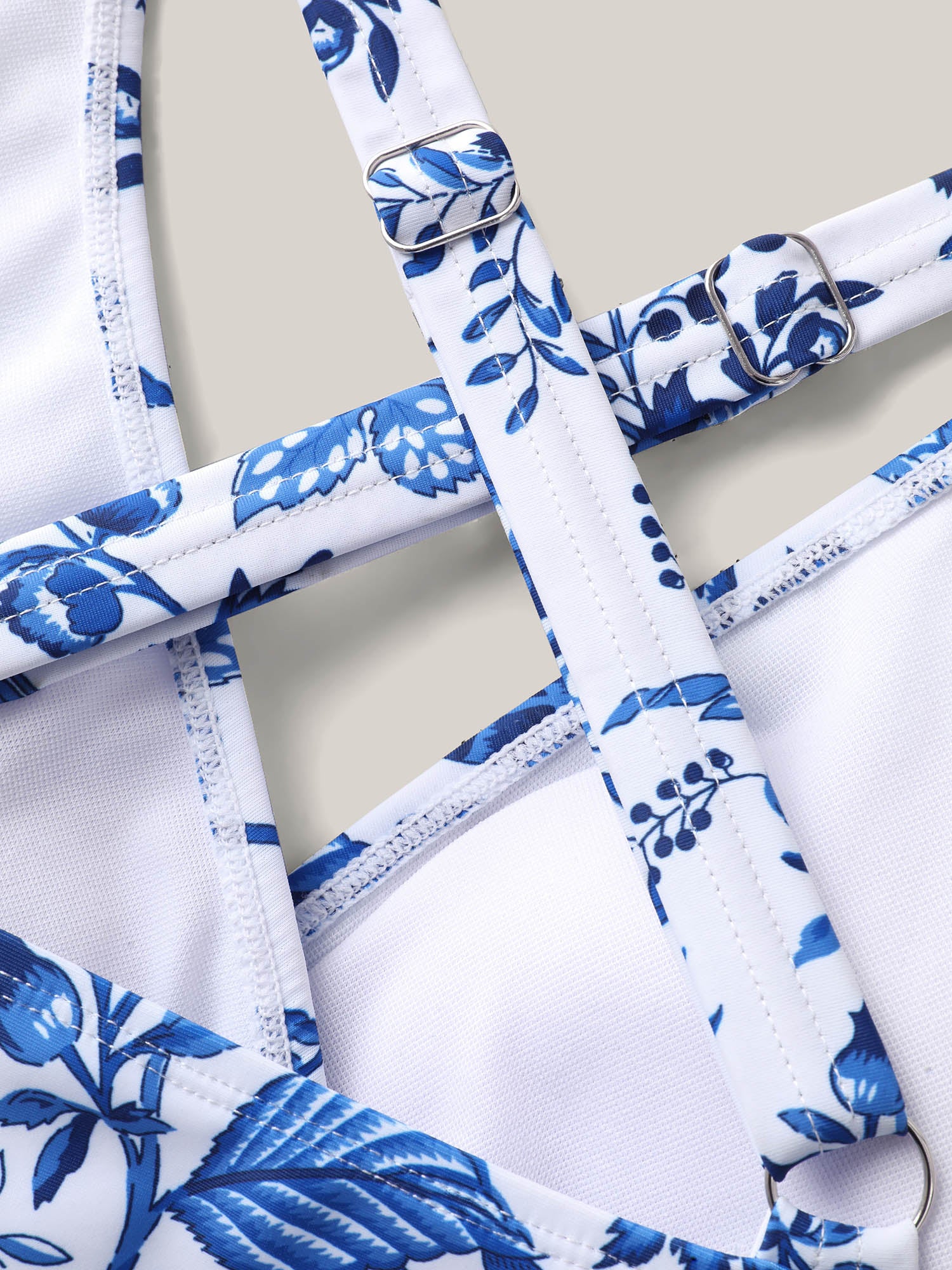 Boho Print Ruched Pockets Swim Dress - Image 7