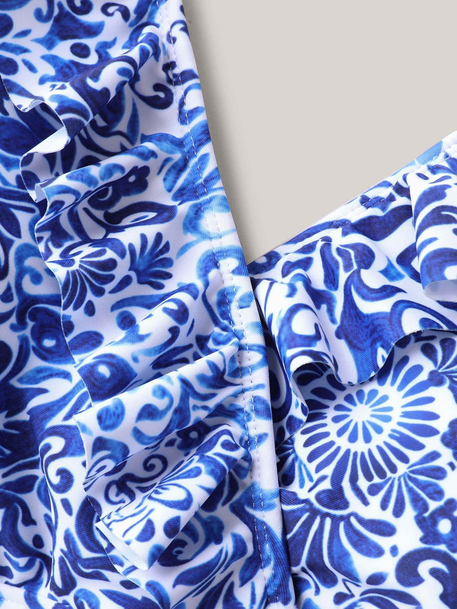 Boho Print Ruffled One-Piece Swimsuit - Image 5