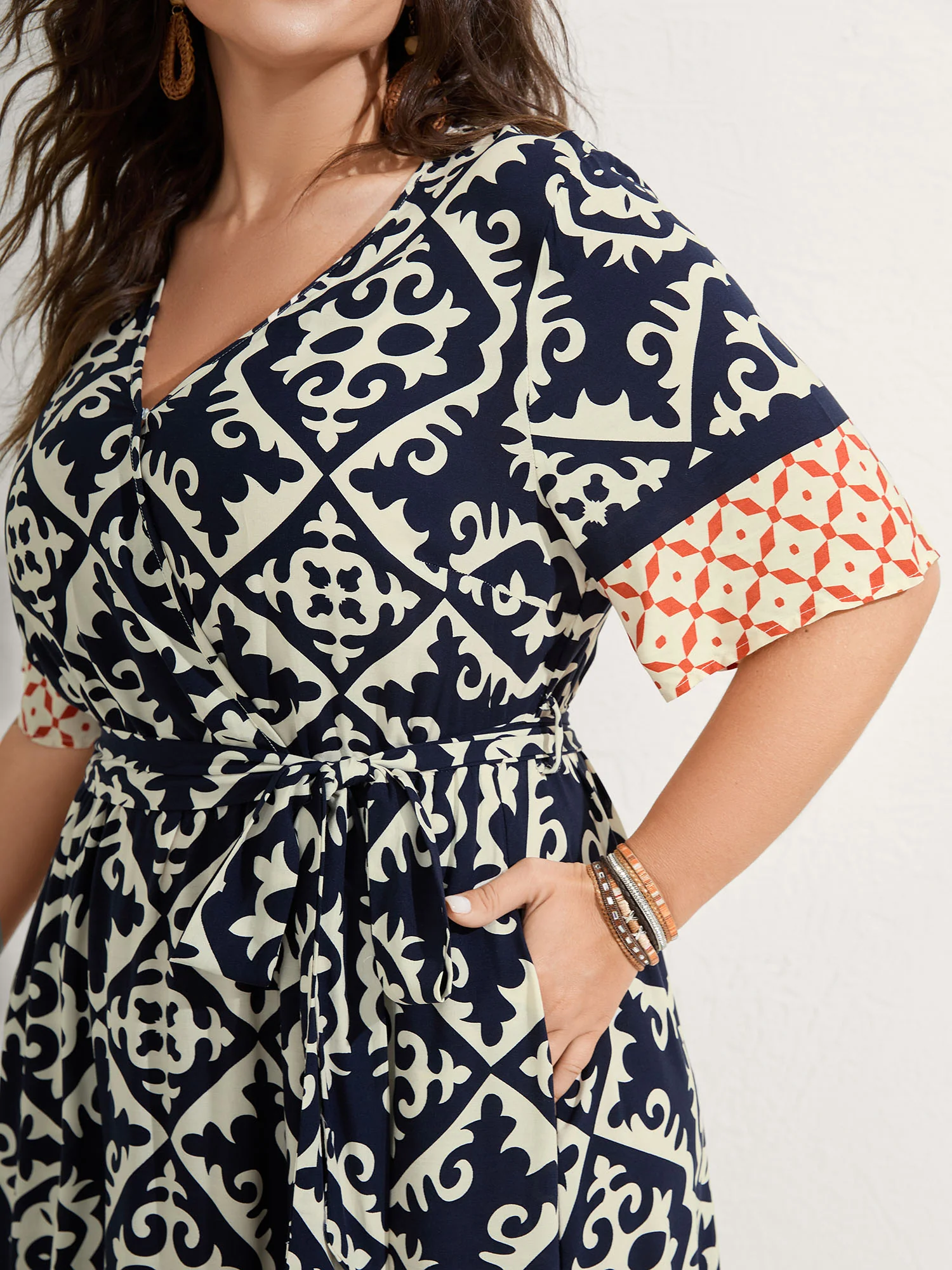 Boho Print Side Tie Maxi Dress - Image 2