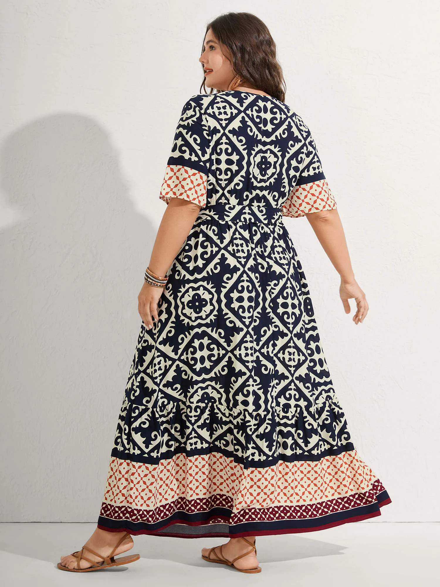 Boho Print Side Tie Maxi Dress - Image 5