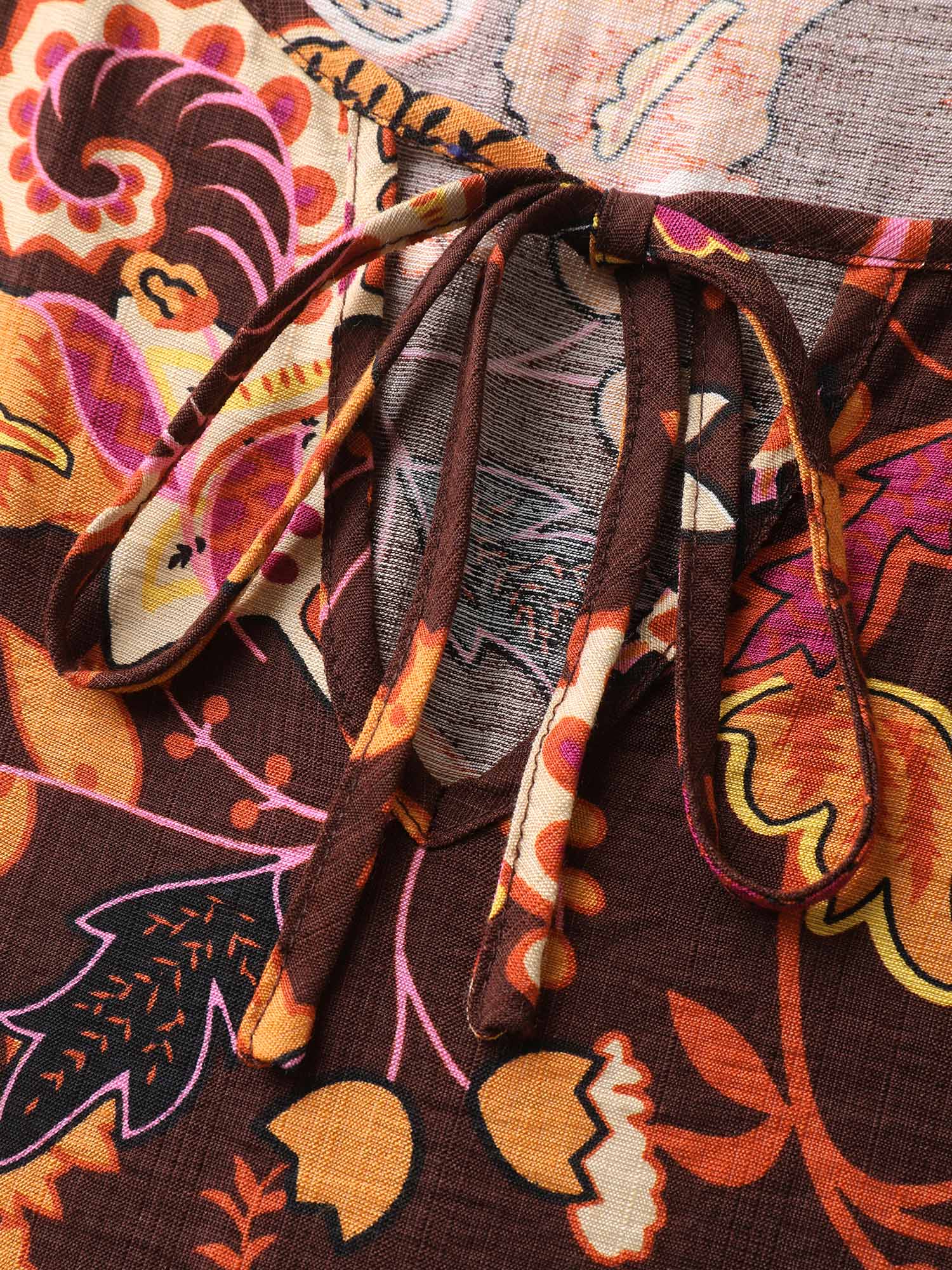 Boho Print Stretchy Waist Maxi Dress - Image 5