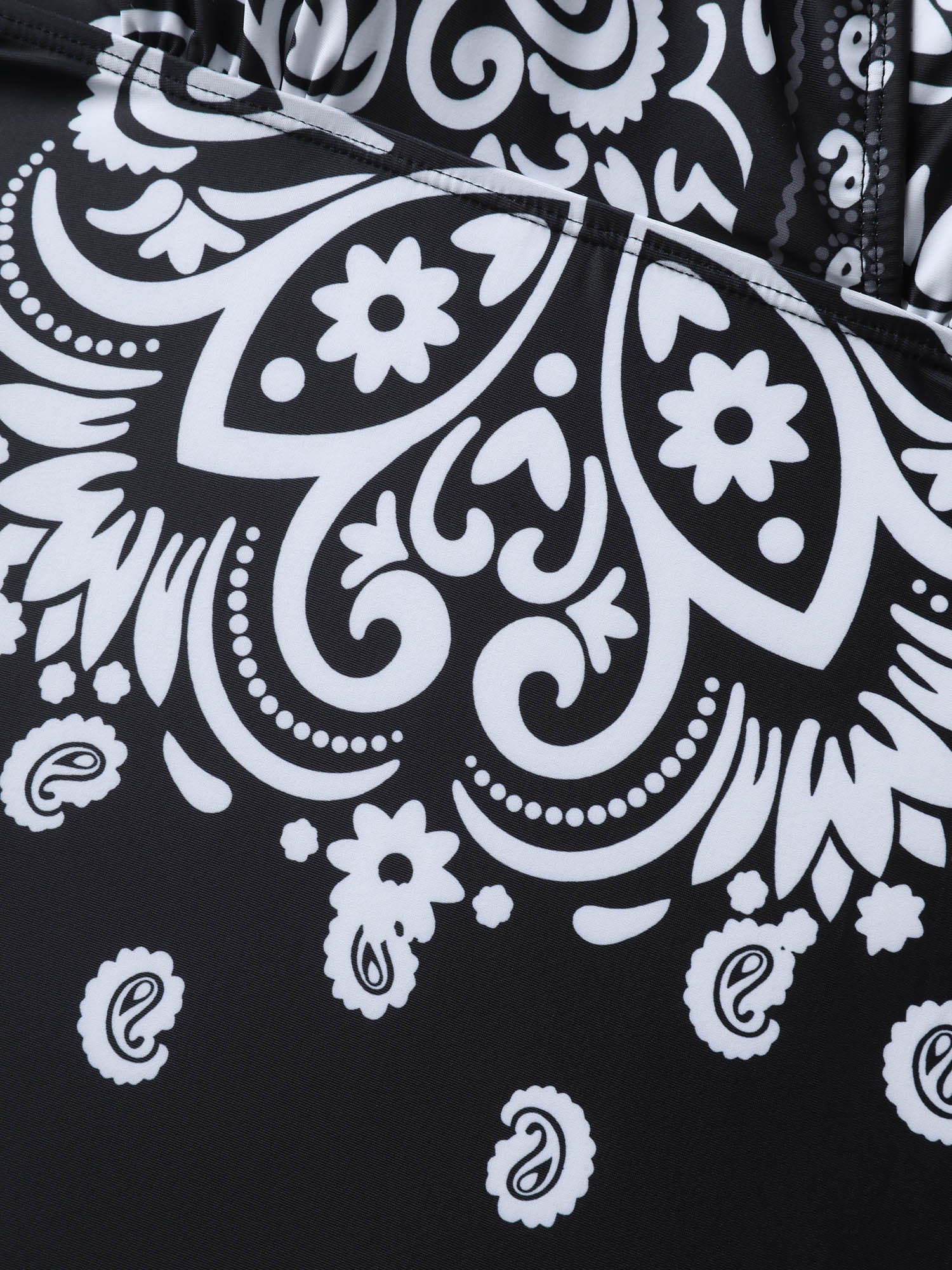 Boho Print Surplice Neck Swim Top - Image 5