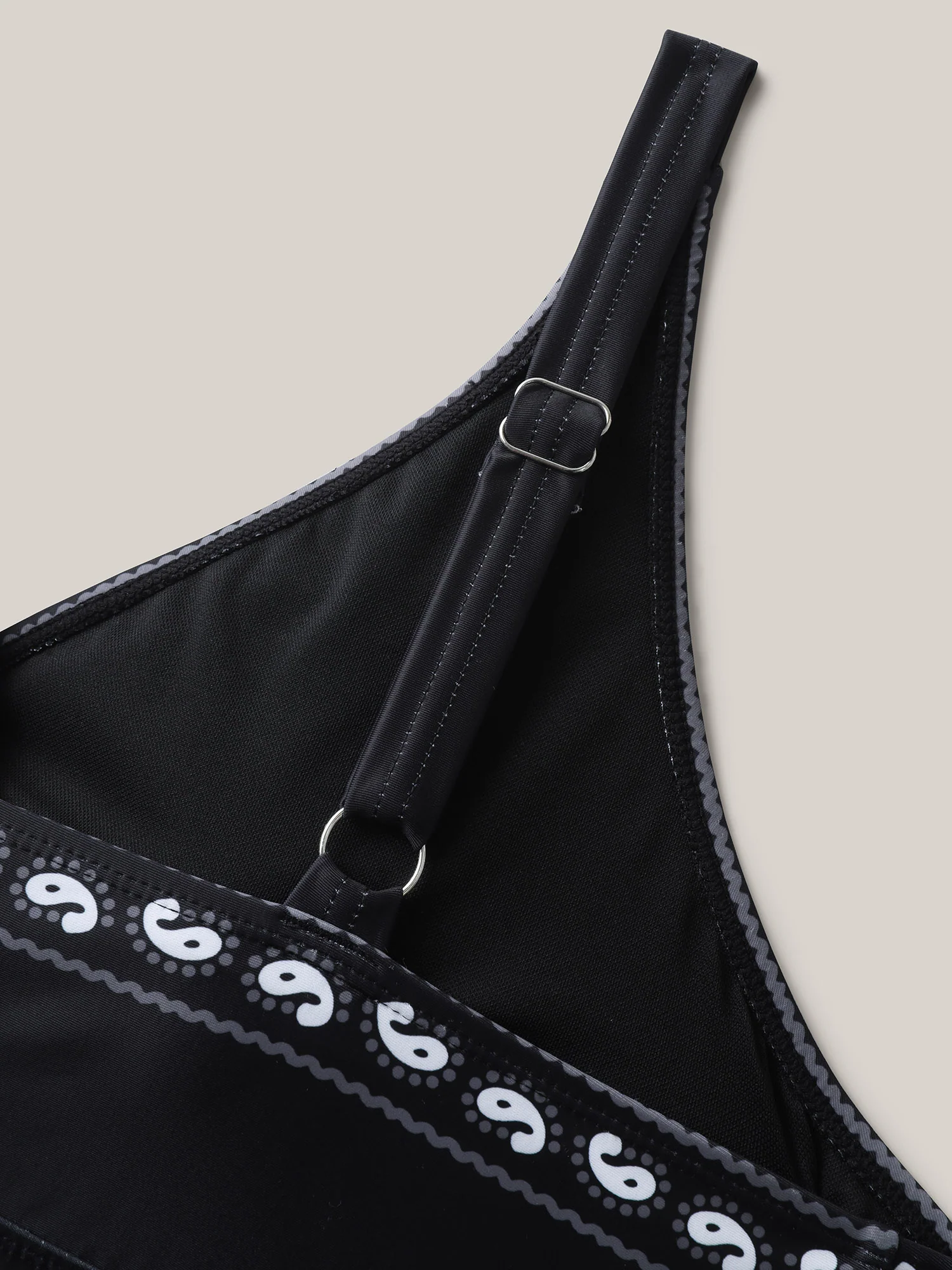 Boho Print Surplice Neck Swim Top - Image 6