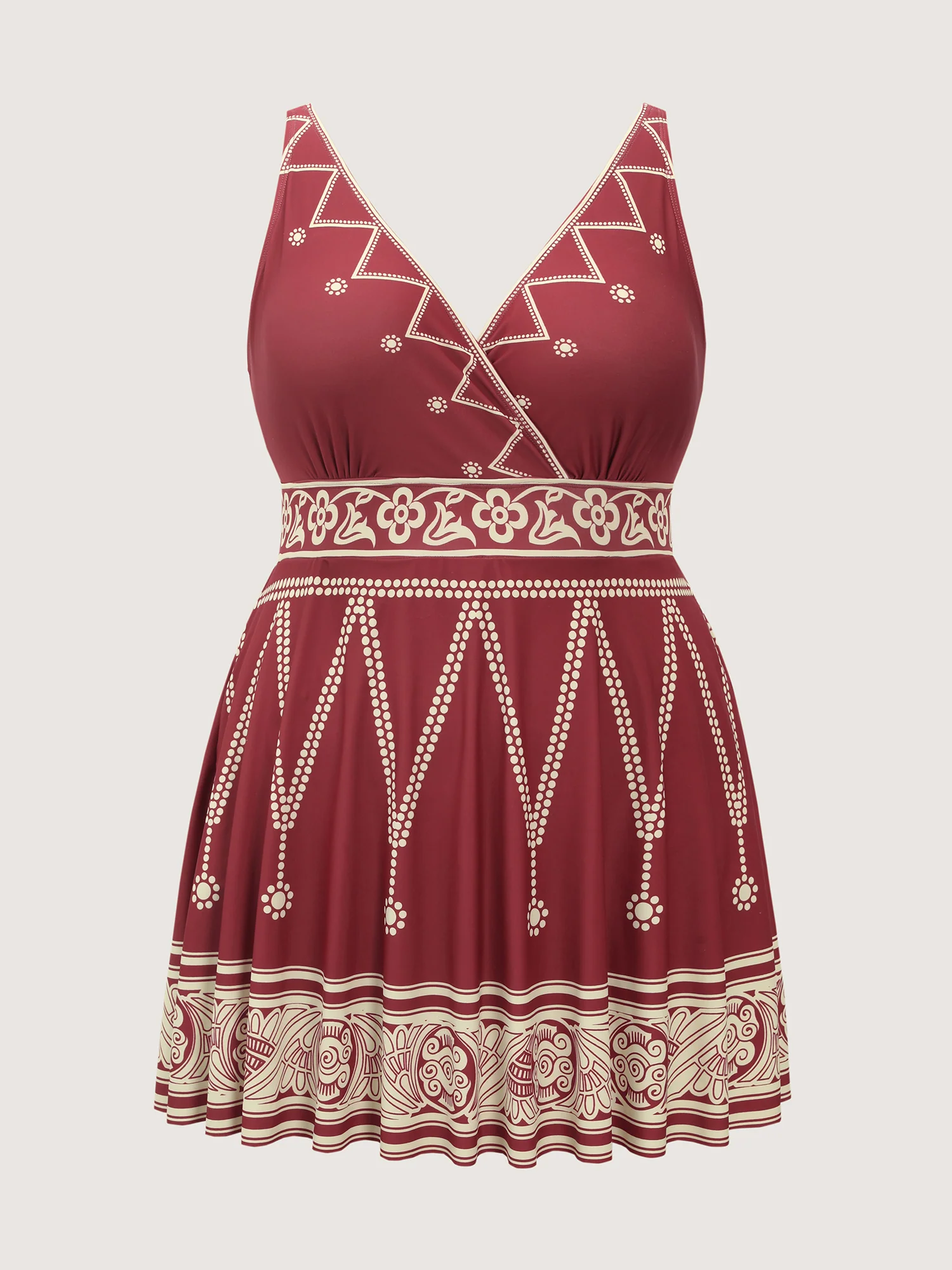 Boho Print Surplice Neckline Swim Dress - Image 6