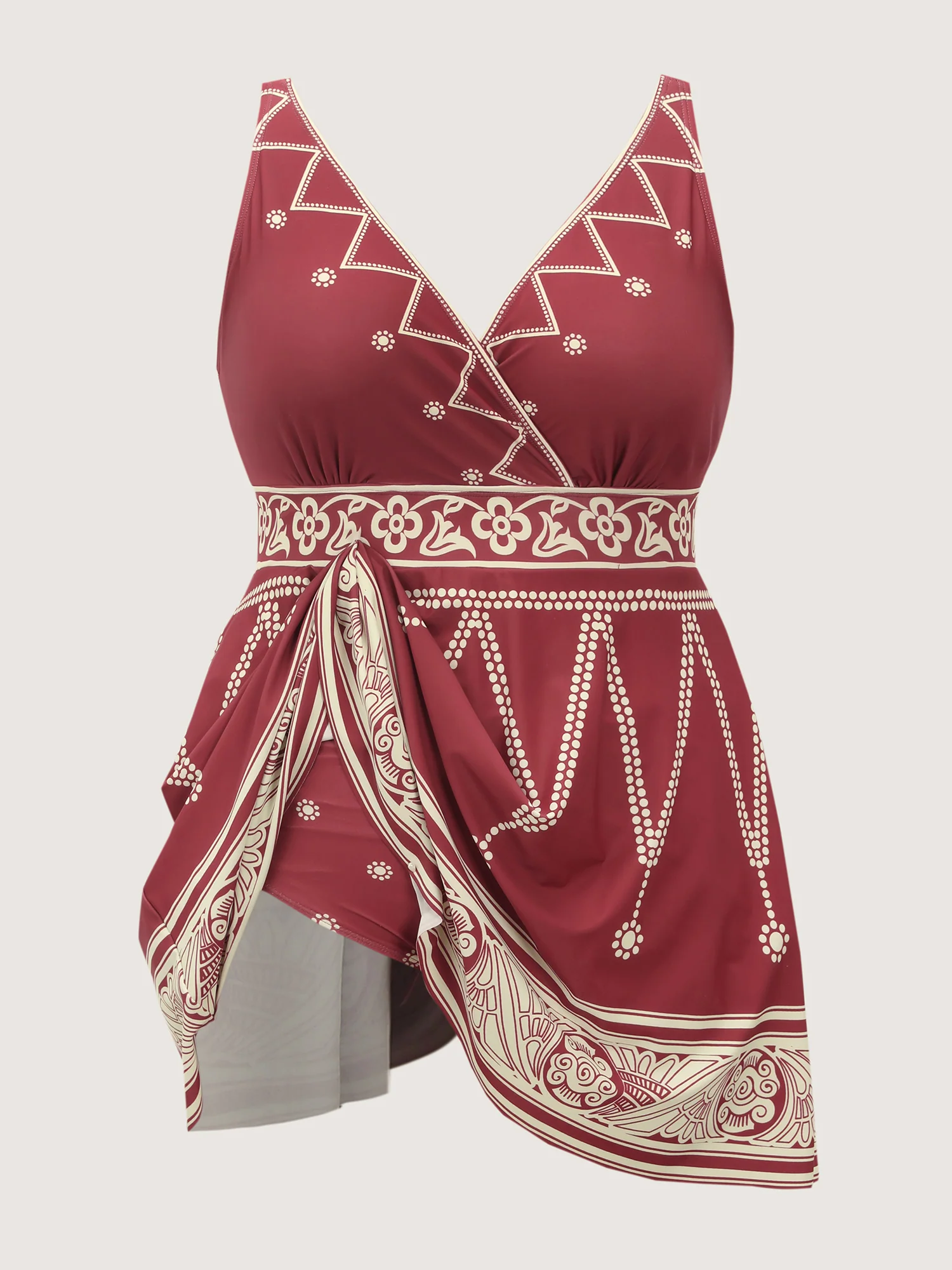 Boho Print Surplice Neckline Swim Dress - Image 7