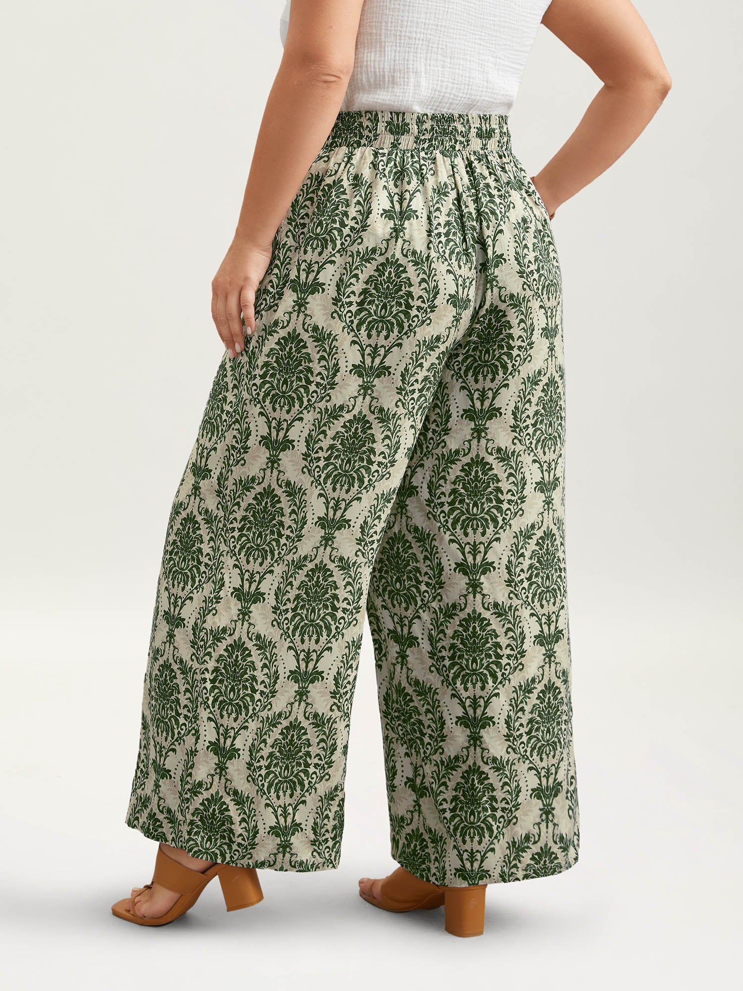 Damask Print Tassel Straight-Leg Pants - Image 13