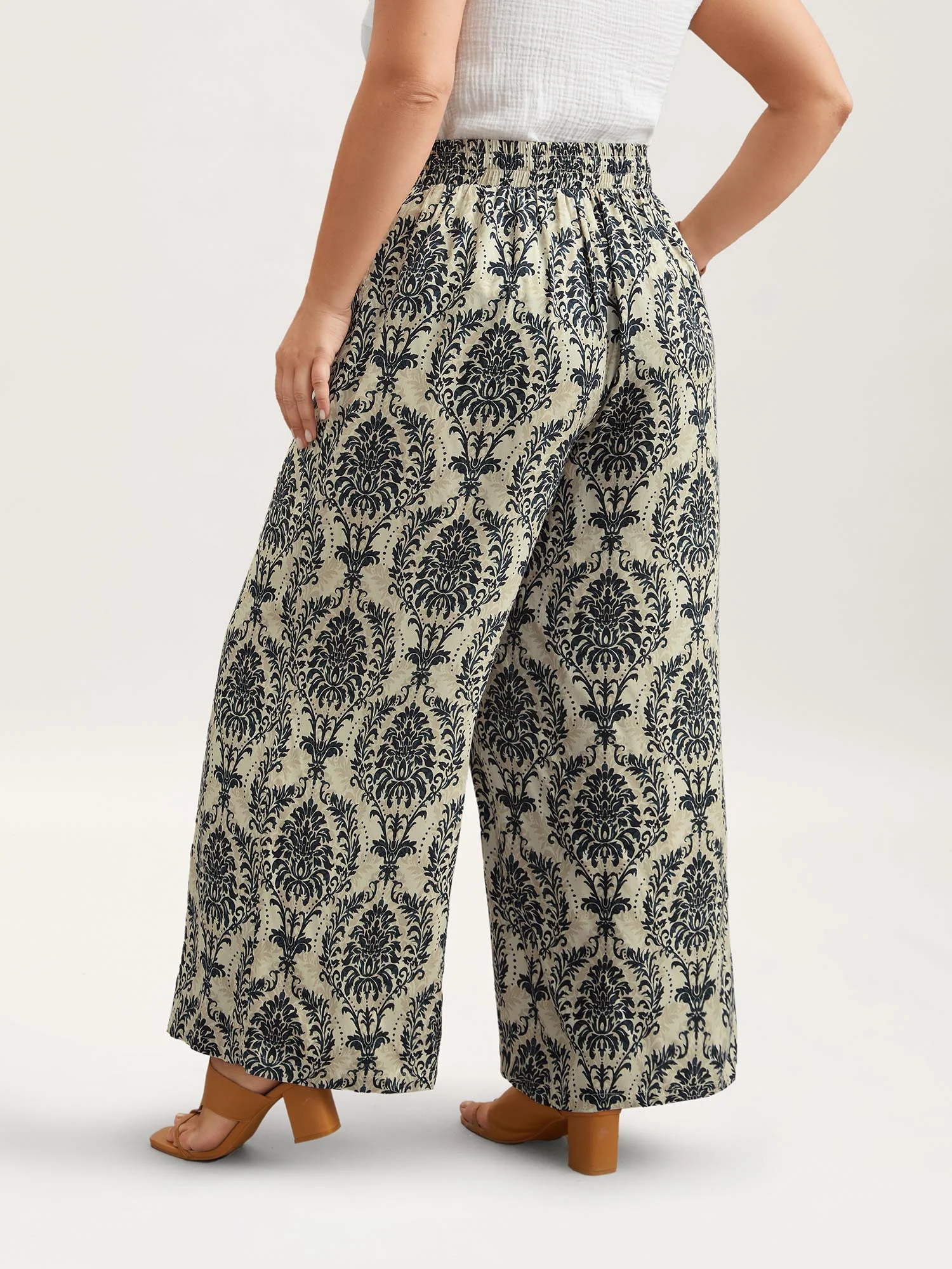 Damask Print Tassel Straight-Leg Pants - Image 18
