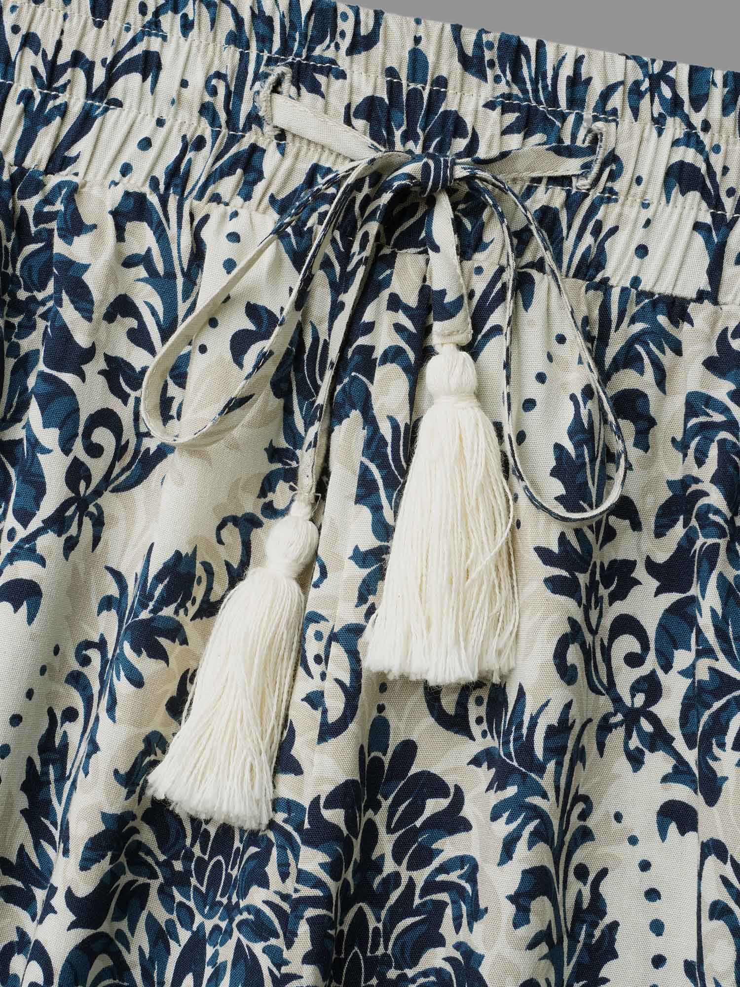 Damask Print Tassel Straight-Leg Pants - Image 7