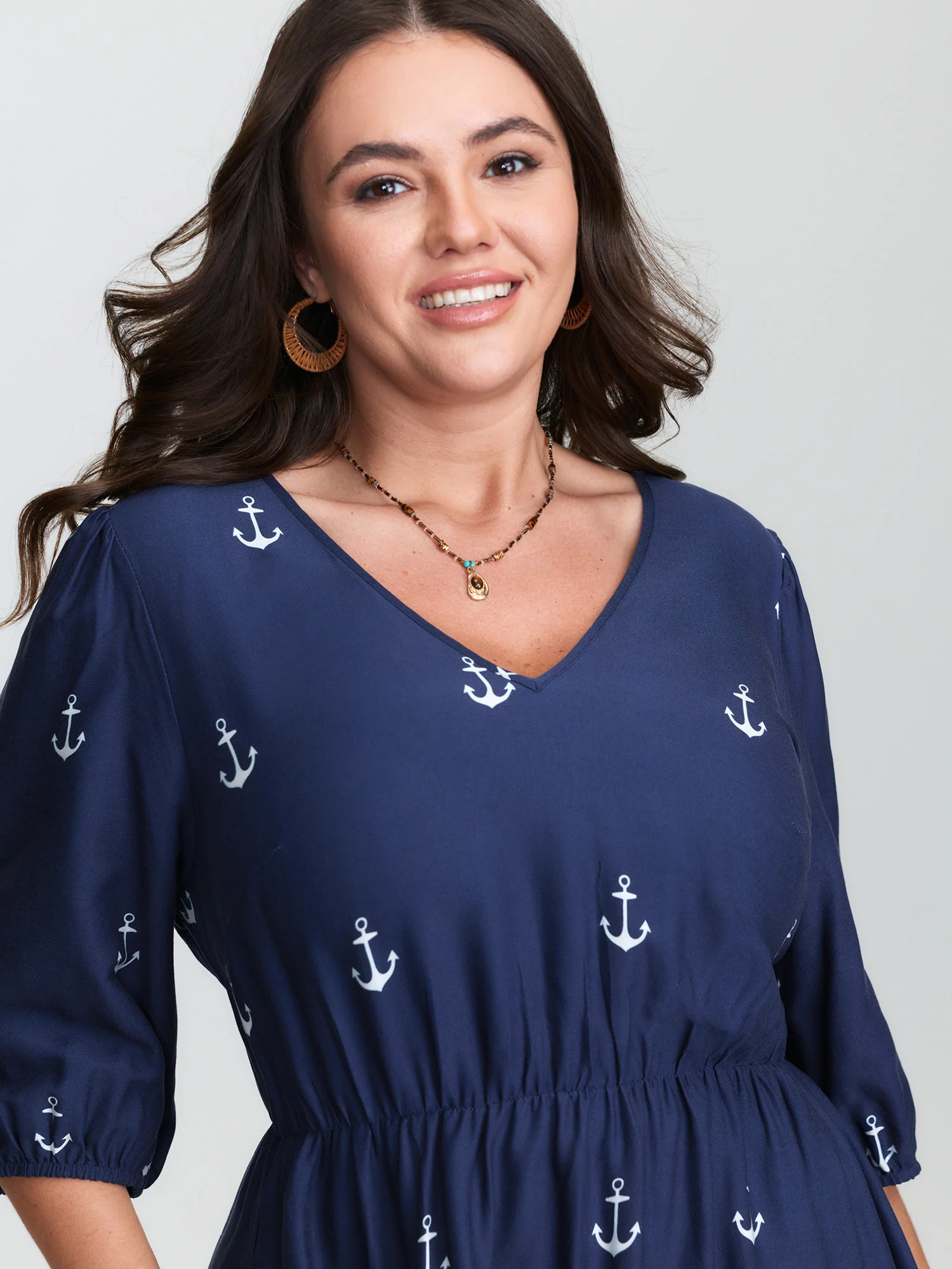 Boho Print Waist-Defining Midi Dress - Image 2