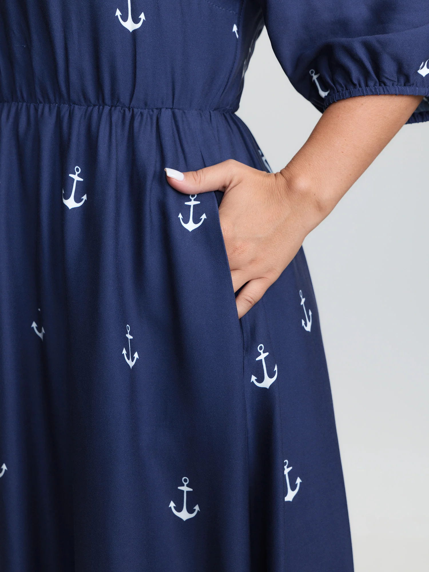 Boho Print Waist-Defining Midi Dress - Image 4