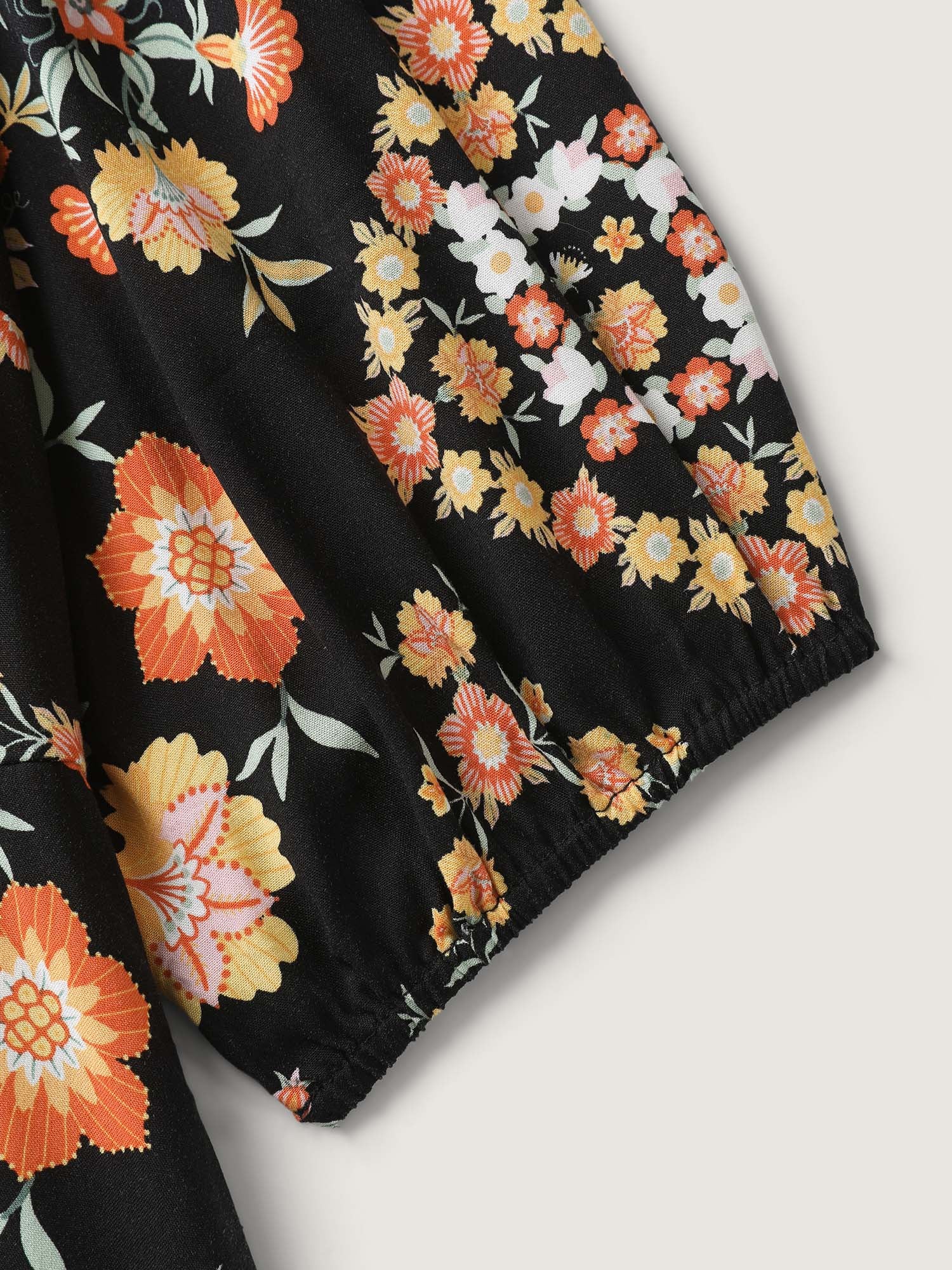 Boho Print Waist Stretchy Midi Dress - Image 7