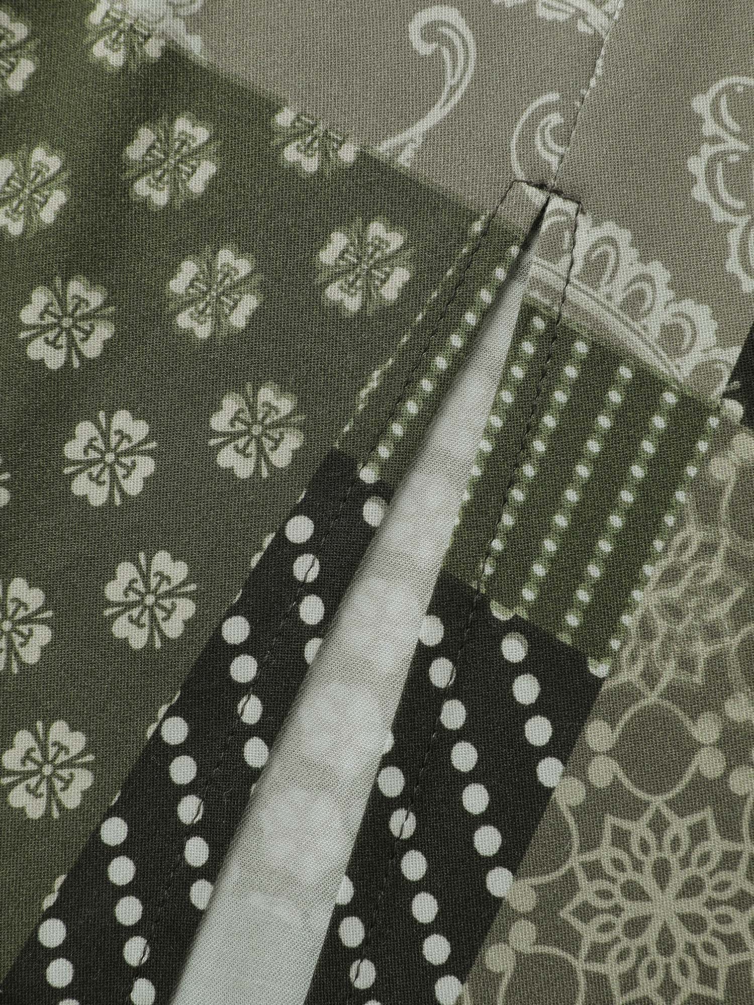 Boho Print Wrap Neckline Belted Maxi Dress - Image 6