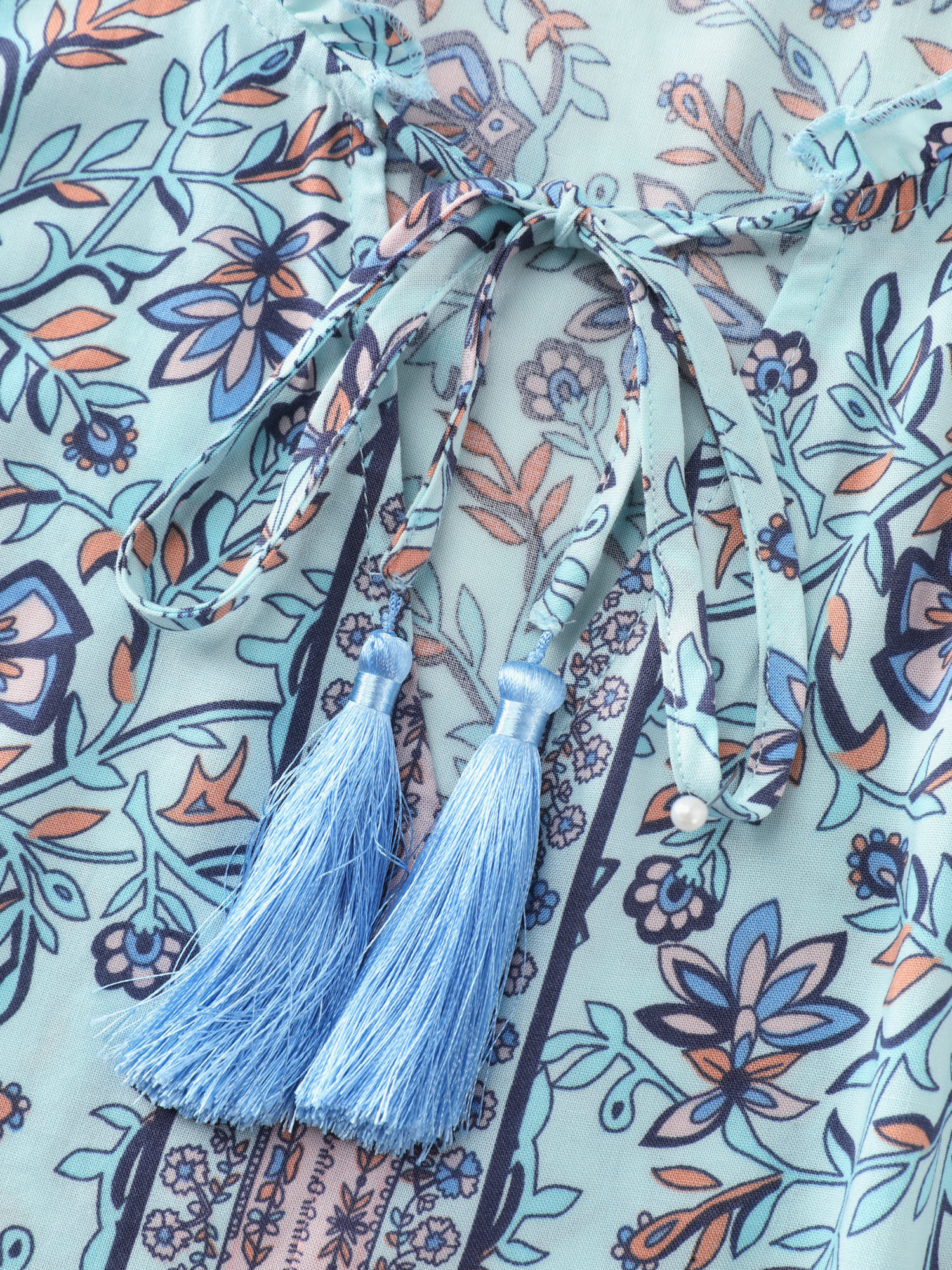 Boho Romance Bust-Friendly Drawstring Blouse - Image 5