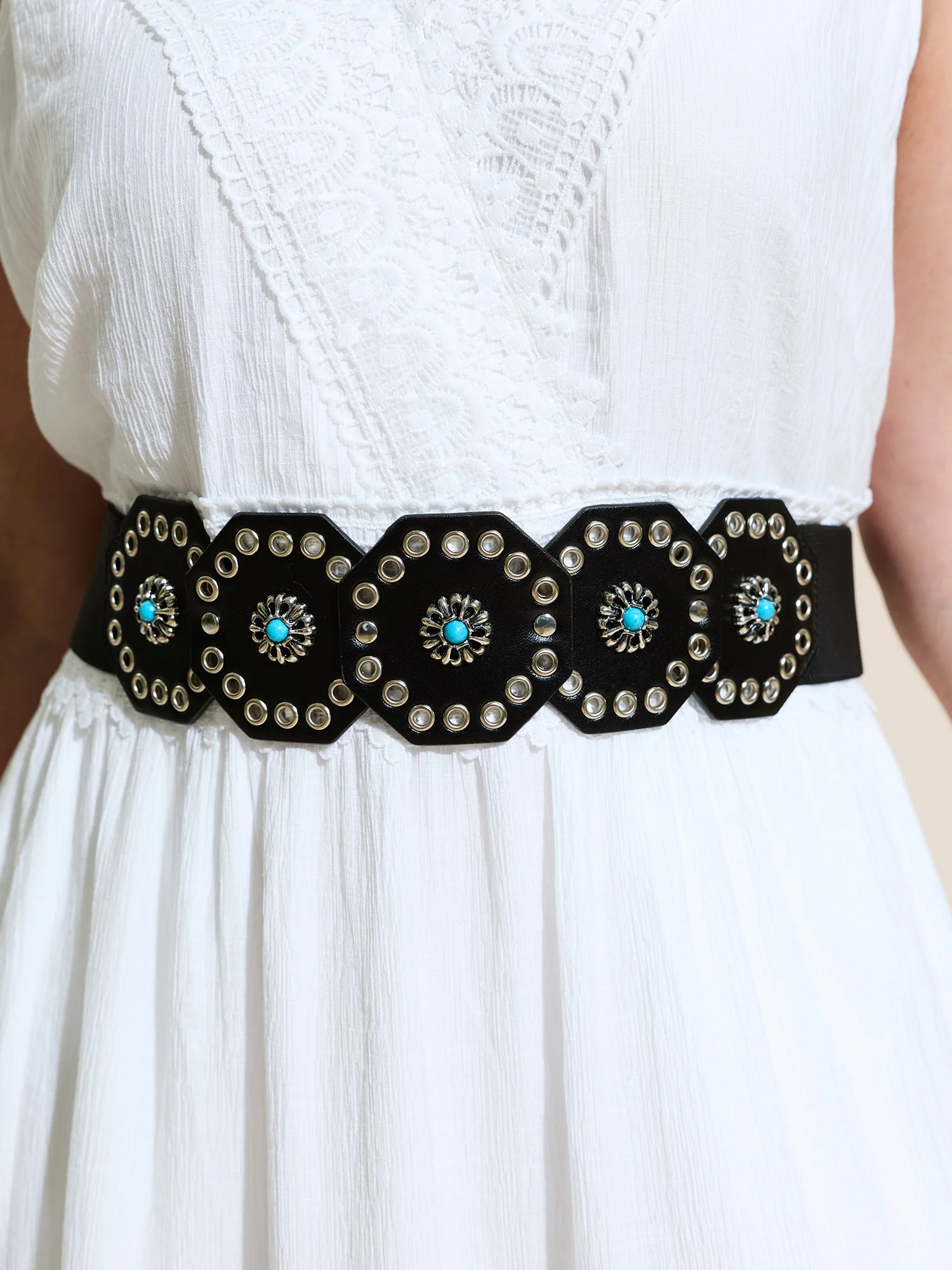 Boho Stretchy Concho Extended Link Belt - Image 3