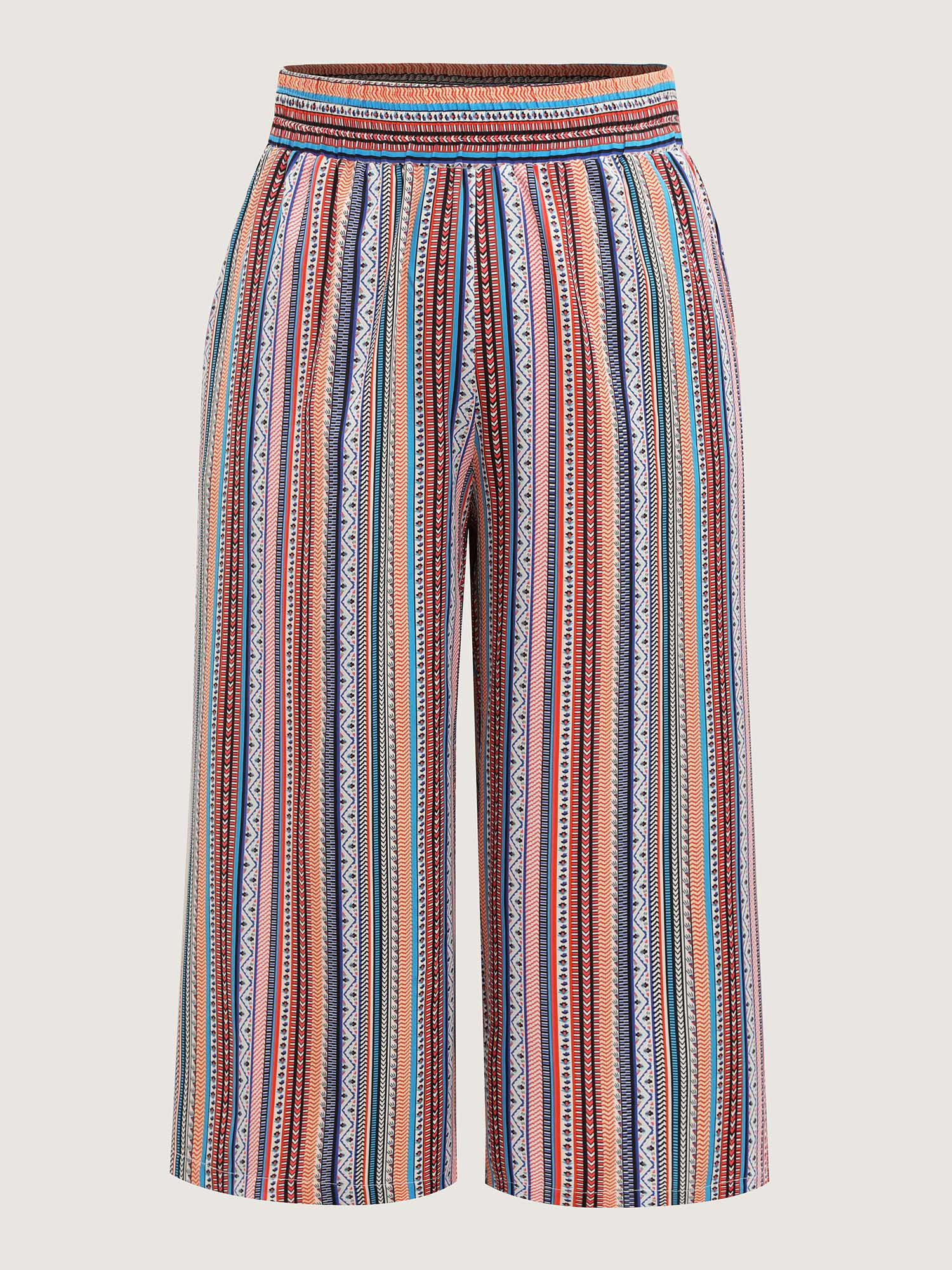 Boho Stripe Color Block Wide-Leg Pants - Image 6