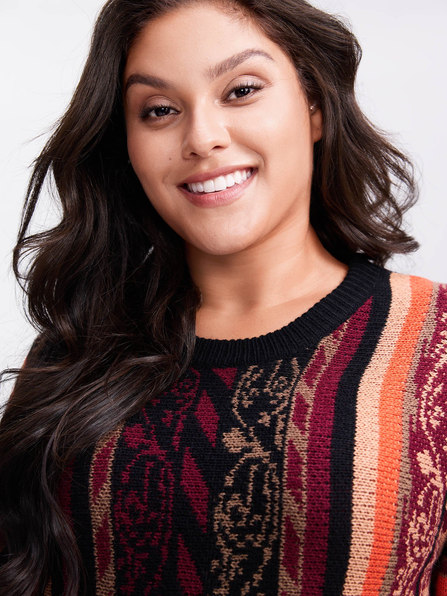 Boho Stripe Flared Sleeve Stretchy Pullover - Image 9