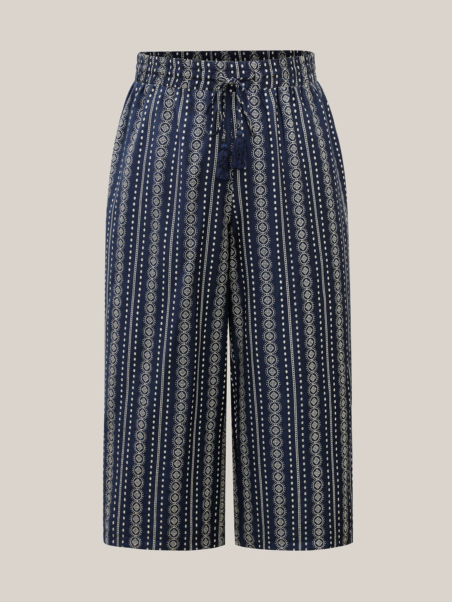 Boho Stripe Tassel Wide-Leg Pants - Image 5