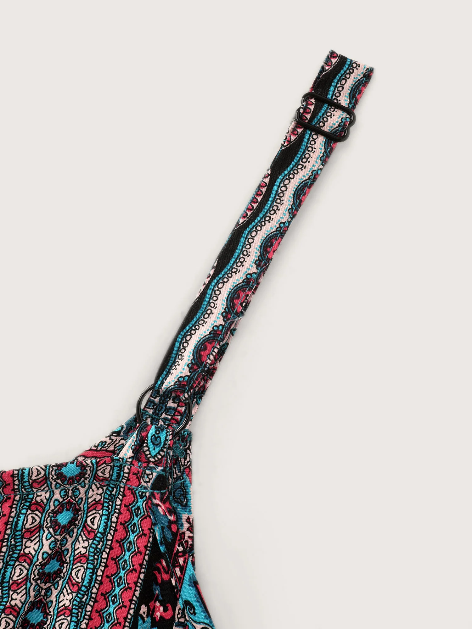 Boho Striped Lace Trim Midi Dress - Image 5