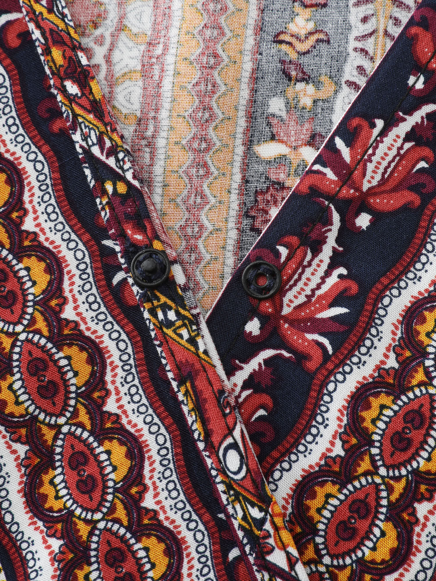 Boho Striped Print Handkerchief Hem Blouse - Image 6