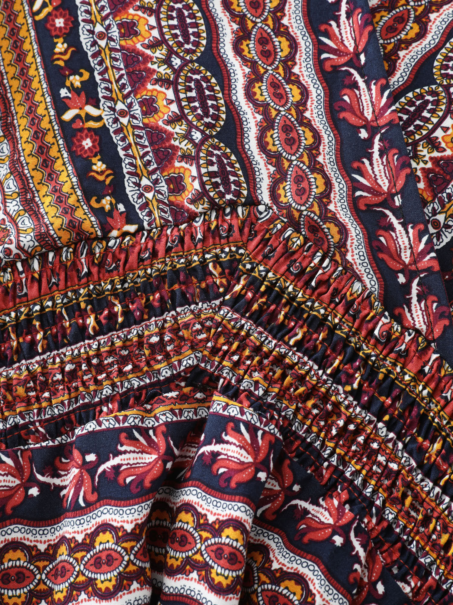 Boho Striped Print Handkerchief Hem Blouse - Image 7