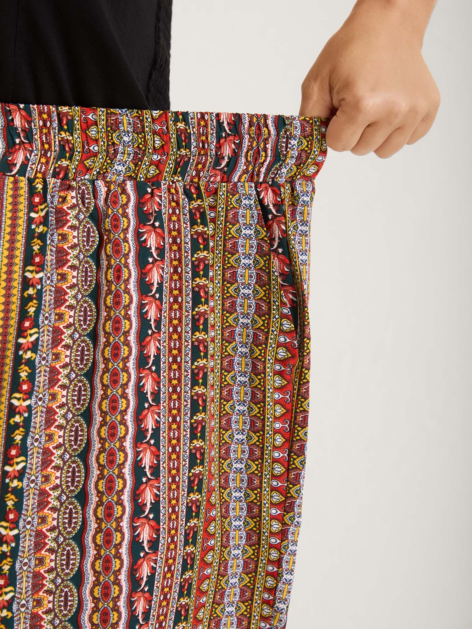 Boho Striped Split Jogger Pants - Image 10